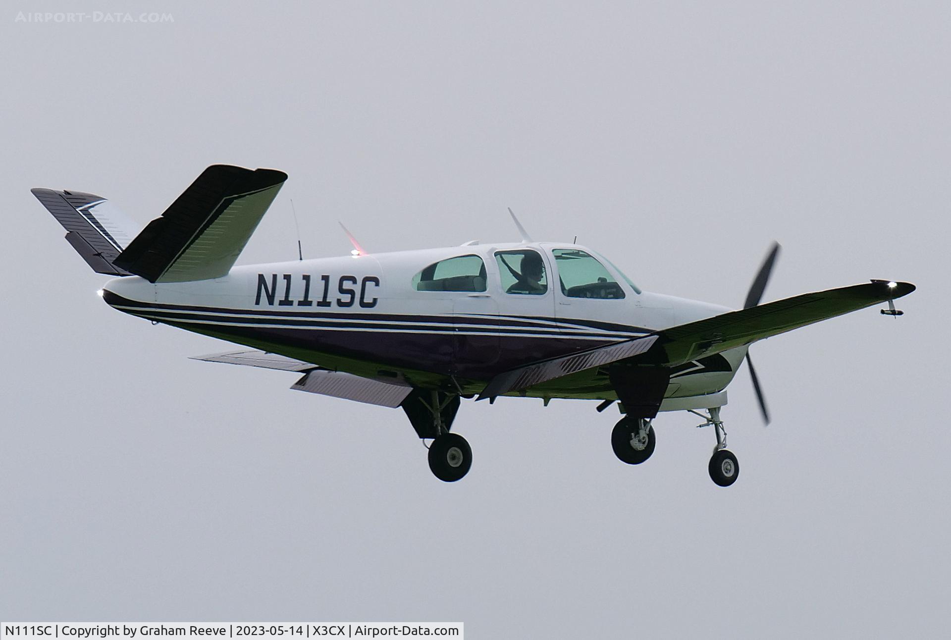 N111SC, 1961 Beech N35 Bonanza C/N D-6795, Landing at Northrepps.