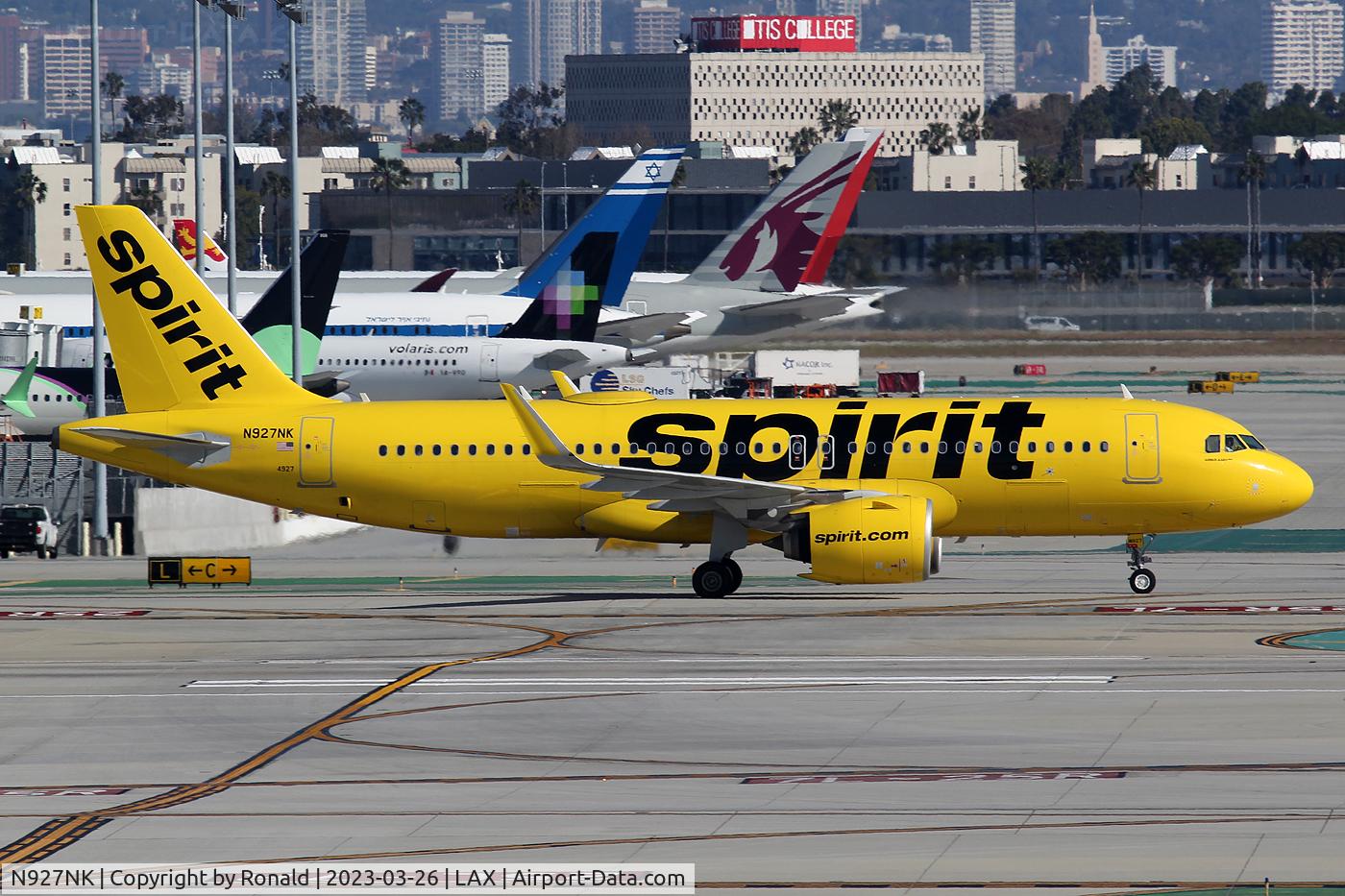 N927NK, 2019 Airbus A320-271N C/N 9075, at lax