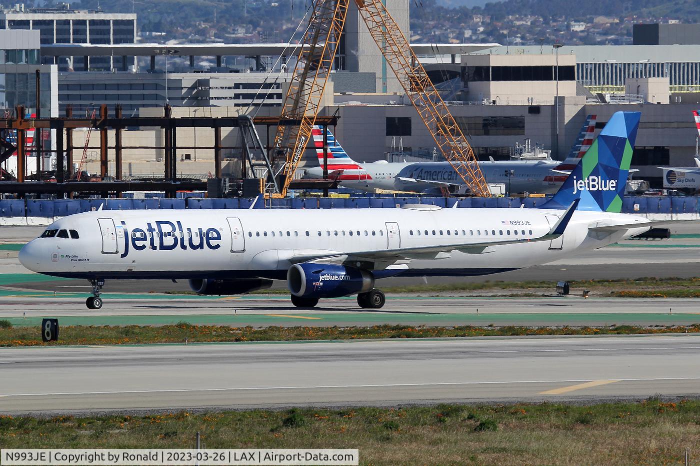N993JE, 2018 Airbus A321-231 C/N 8143, at lax