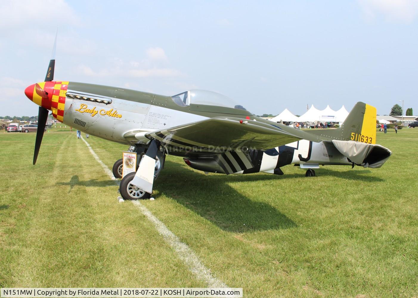 N151MW, 1945 North American P-51D Mustang C/N 124-48386, P-51D Lady Alice zx