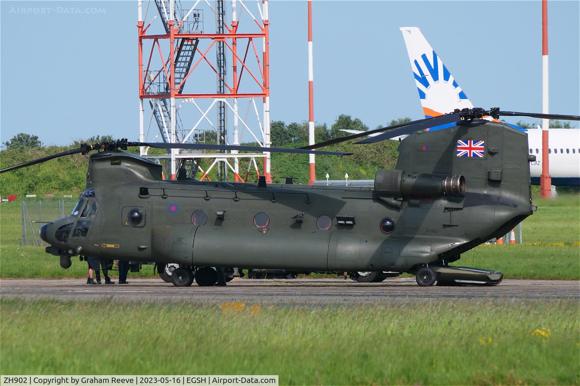 ZH902, 1998 Boeing Vertol Chinook HC.3 (MH-47E) C/N M.4481, Parked at Norwich.