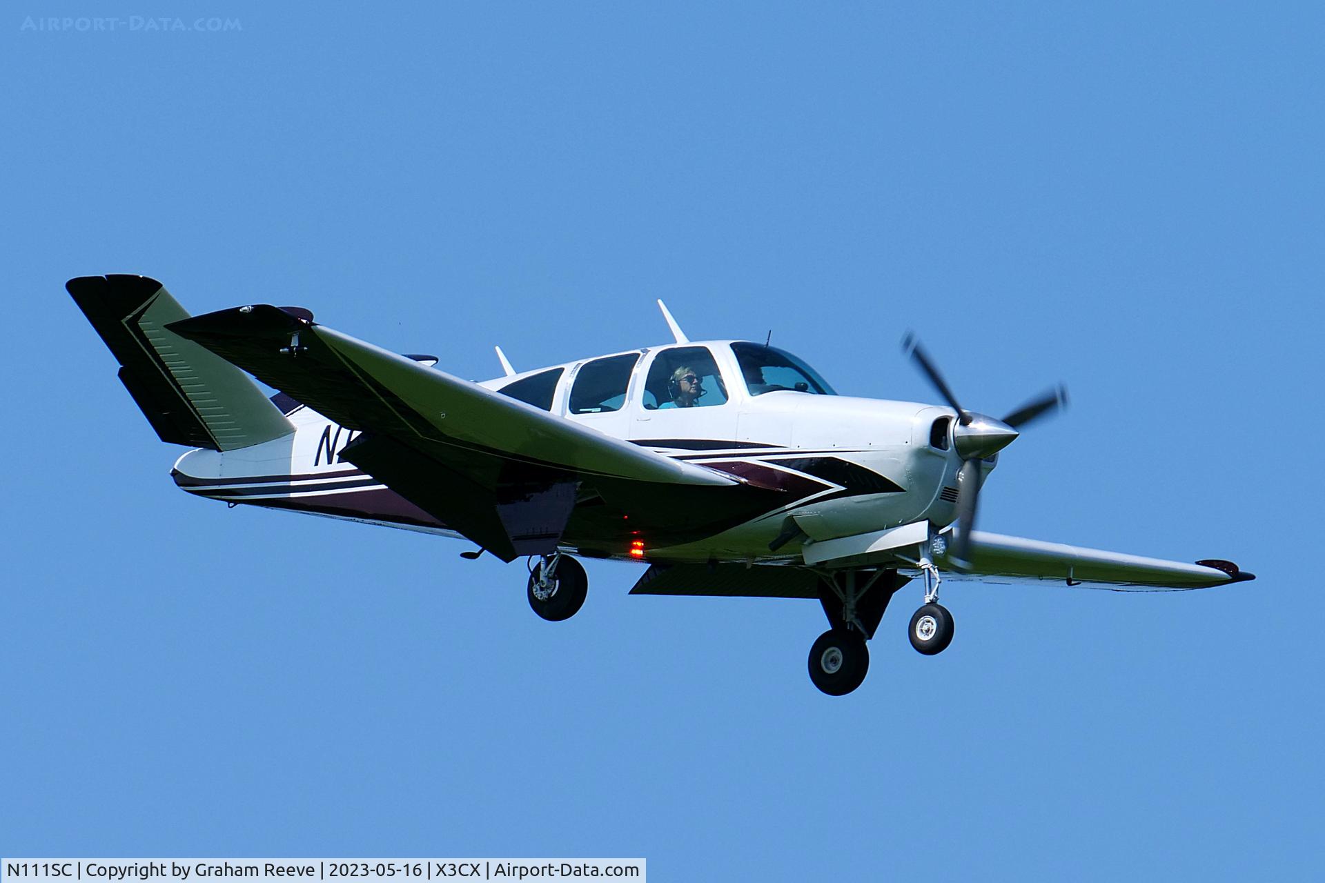 N111SC, 1961 Beech N35 Bonanza C/N D-6795, Landing at Northrepps.