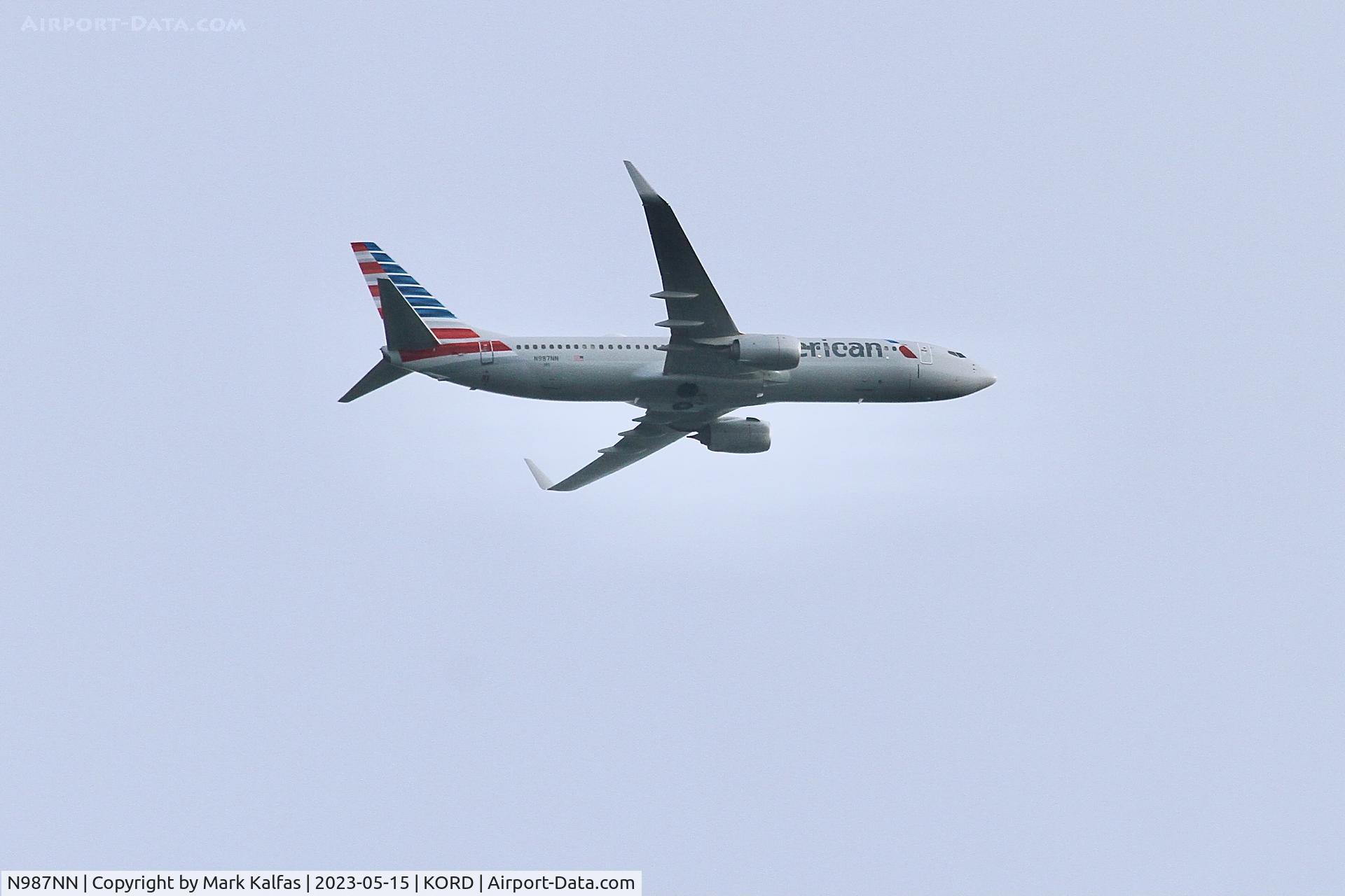 N987NN, 2016 Boeing 737-823 C/N 33247, American Airlines Boeing 737-823, N987NN operating as AA969 from MIA to ORD
