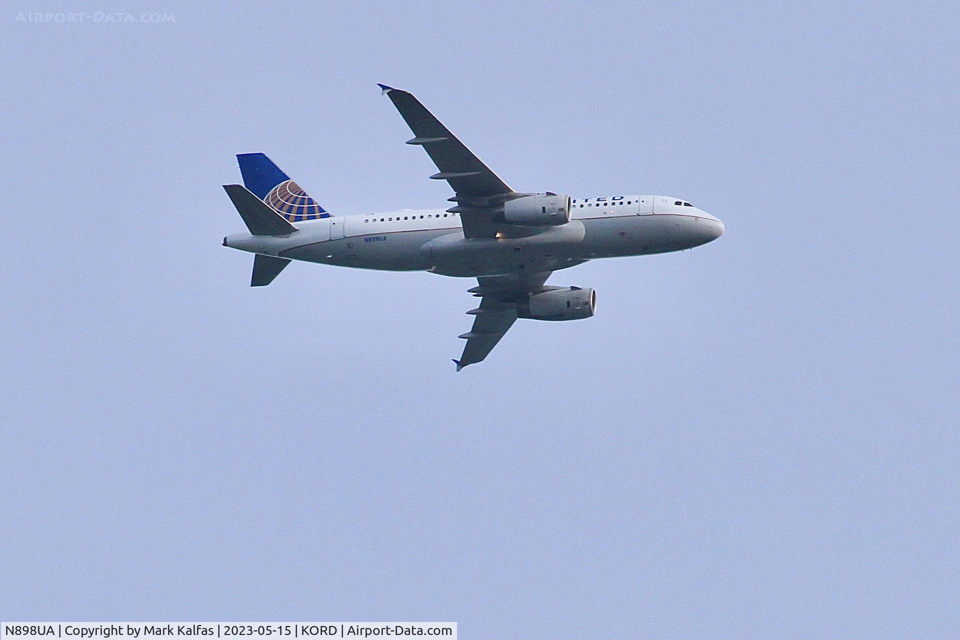 N898UA, 2007 Airbus A319-132 C/N 3311, United Airlines Airbus A319-132, N898UA operating as UA771 from BNA to ORD