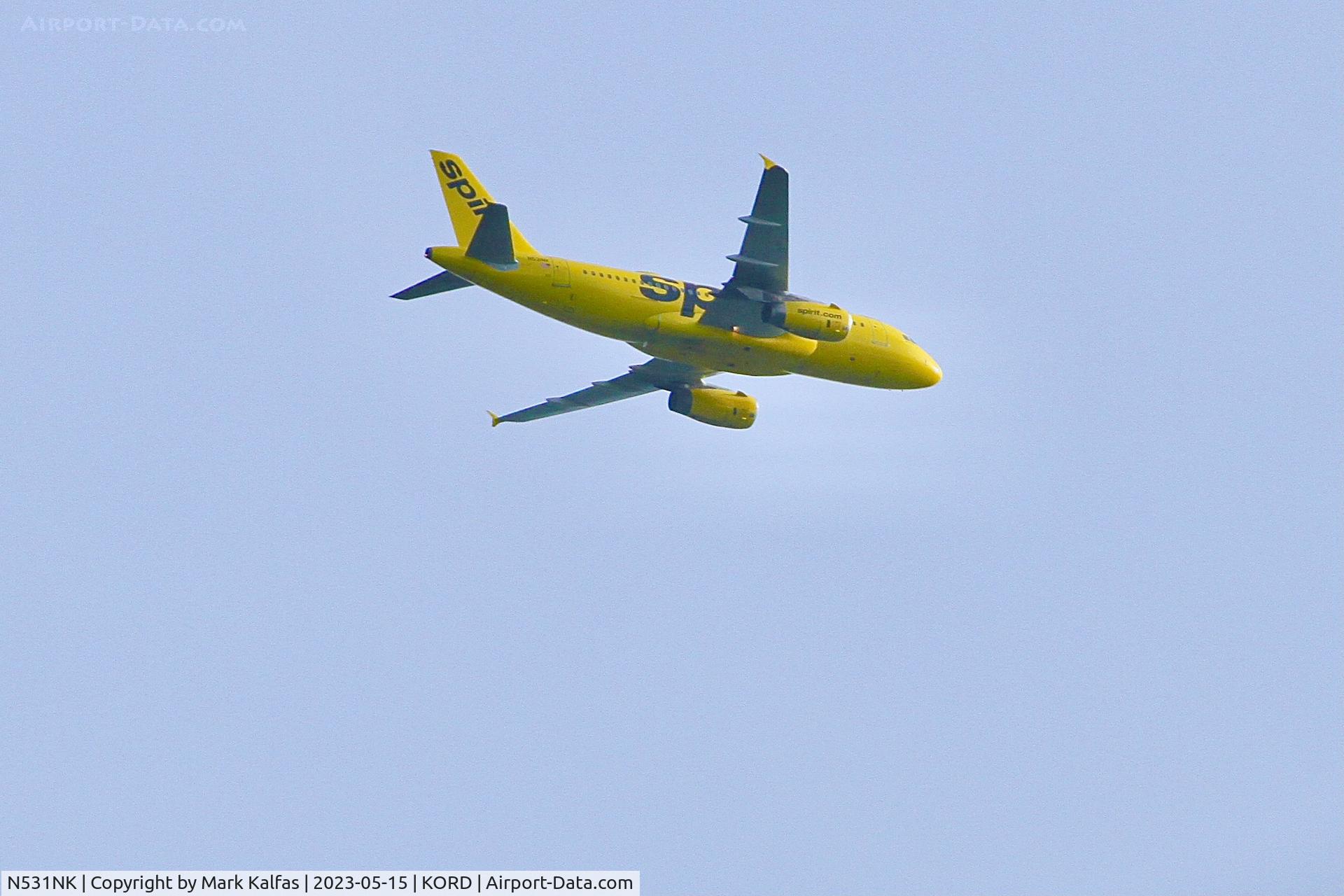 N531NK, 2007 Airbus A319-132 C/N 3026, Spirit Airlines Airbus A319-132, N531NK operating as NK130 from SJU to ORD
