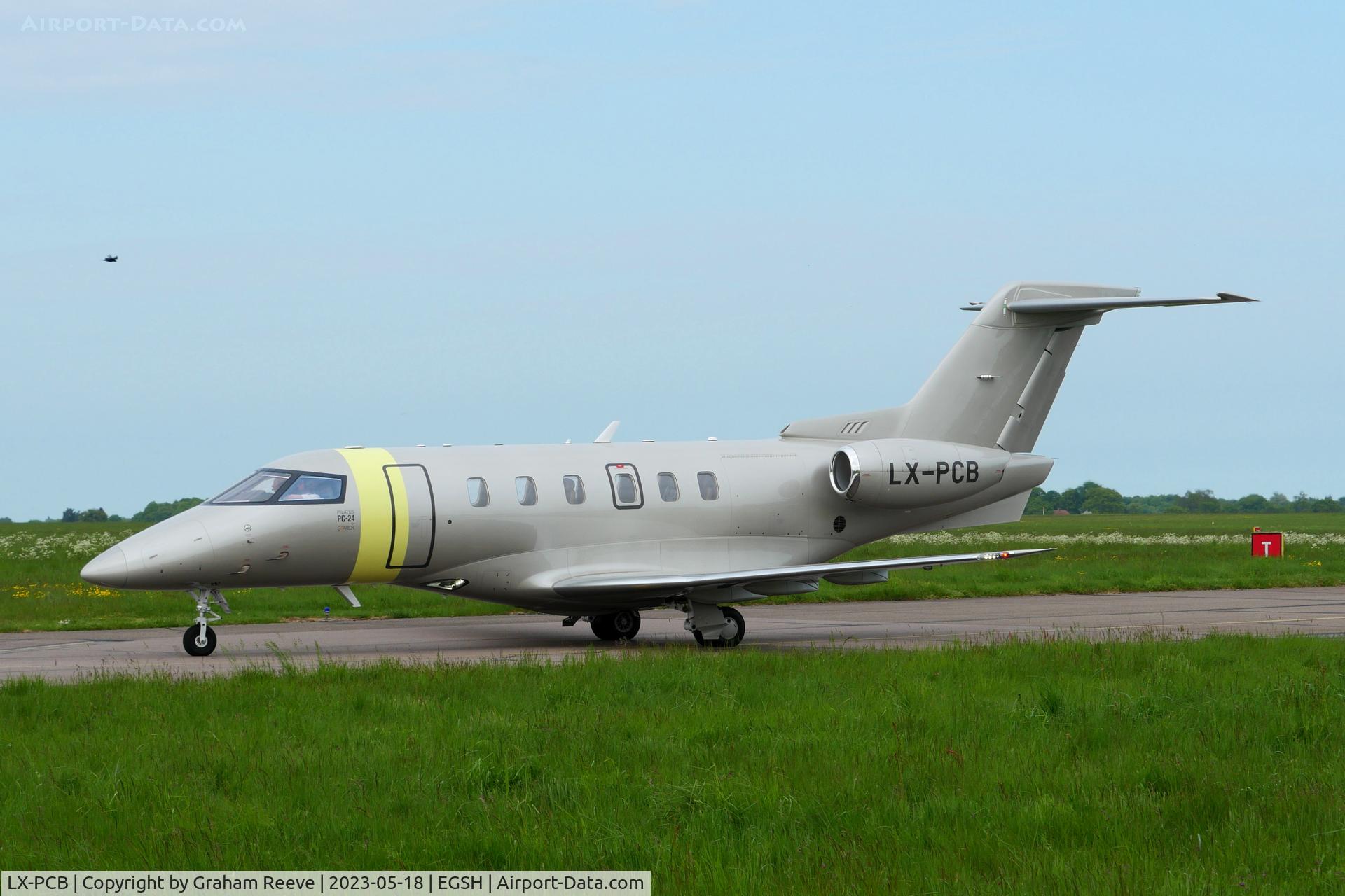 LX-PCB, 2018 Pilatus PC-24 C/N 116, Just landed at Norwich.