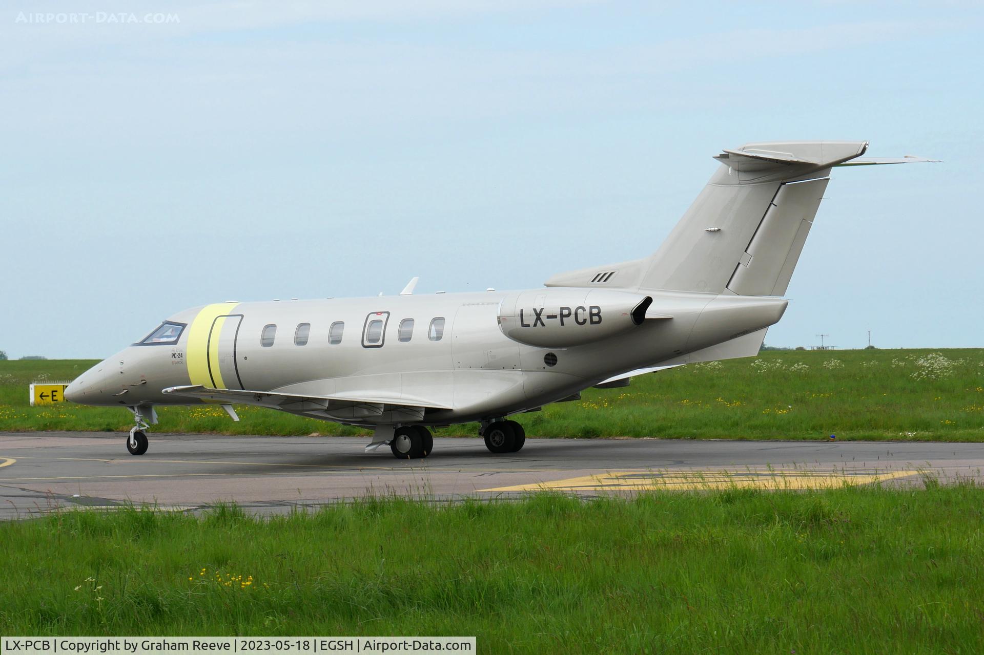 LX-PCB, 2018 Pilatus PC-24 C/N 116, Just landed at Norwich.