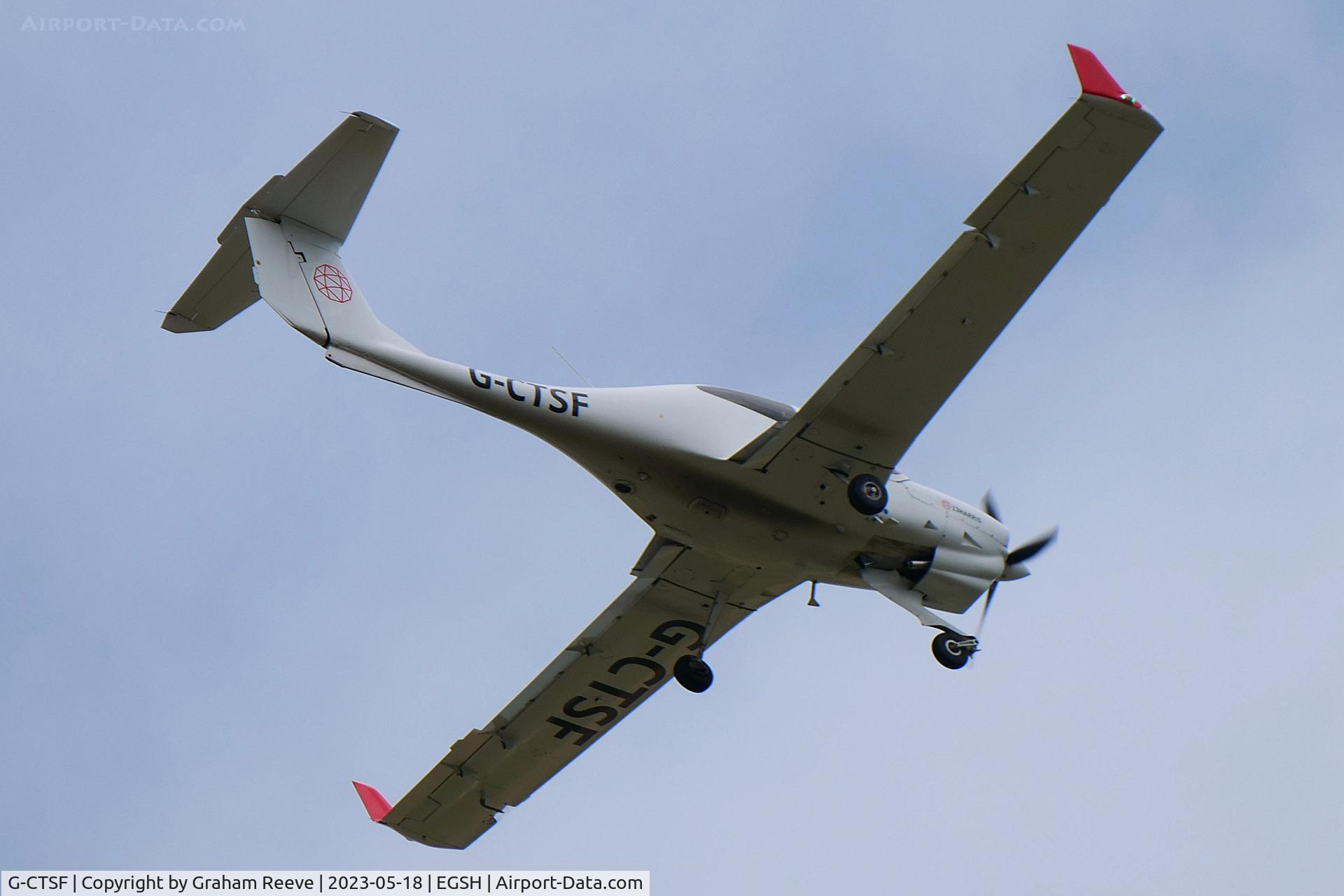 G-CTSF, 2015 Diamond DA-40NG Diamond Star C/N 40.N284, Departing from Norwich.