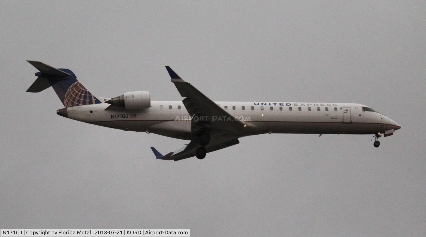N171GJ, Bombardier CRJ-702ER NG (CL-600-2C10) Regional Jet C/N 10282, GoJet/UE CRJ7 zx