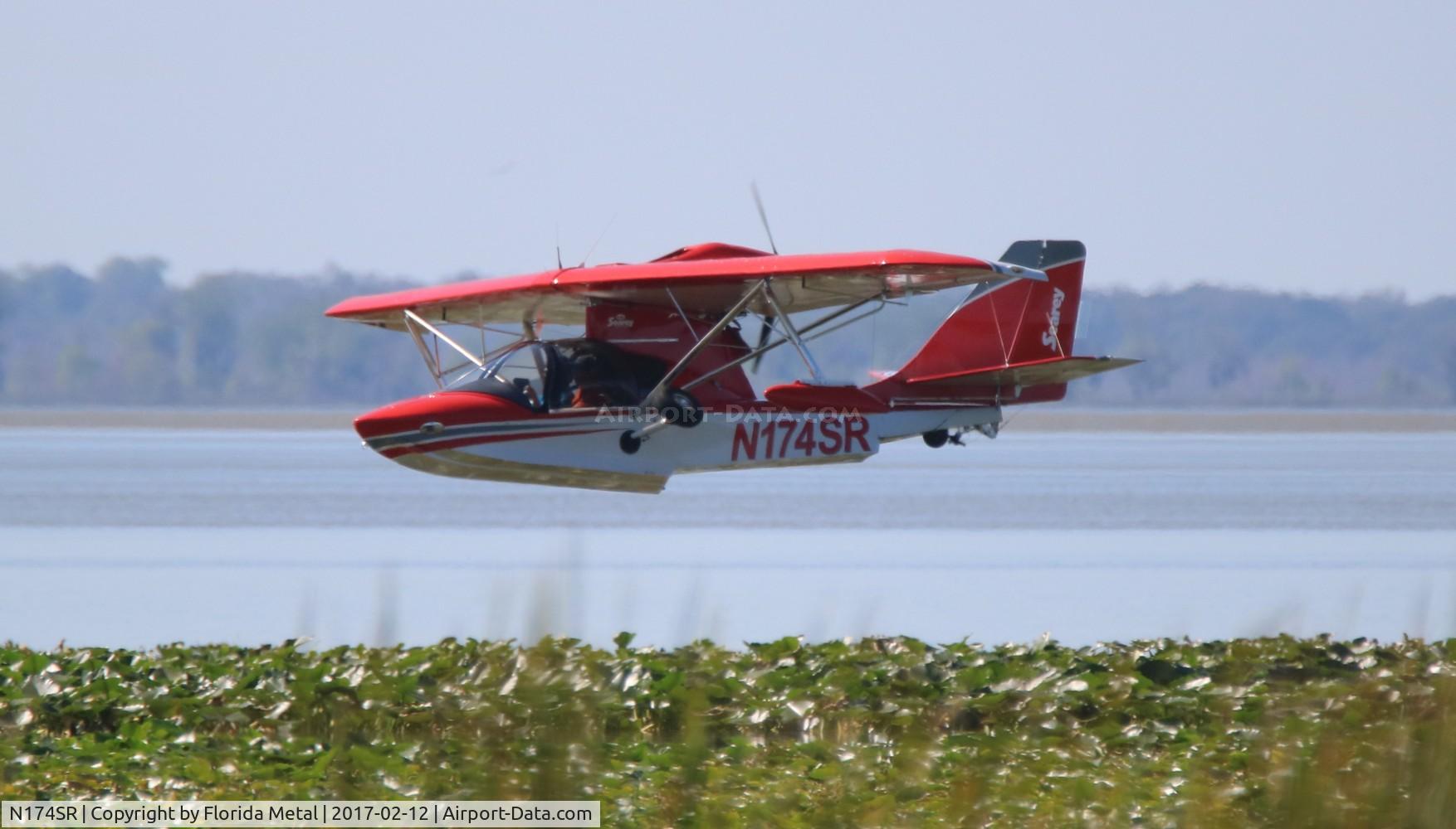 N174SR, 2015 Progressive Aerodyne Searey LSA C/N 1034, Searey zx over Lake Apopka departed from X04