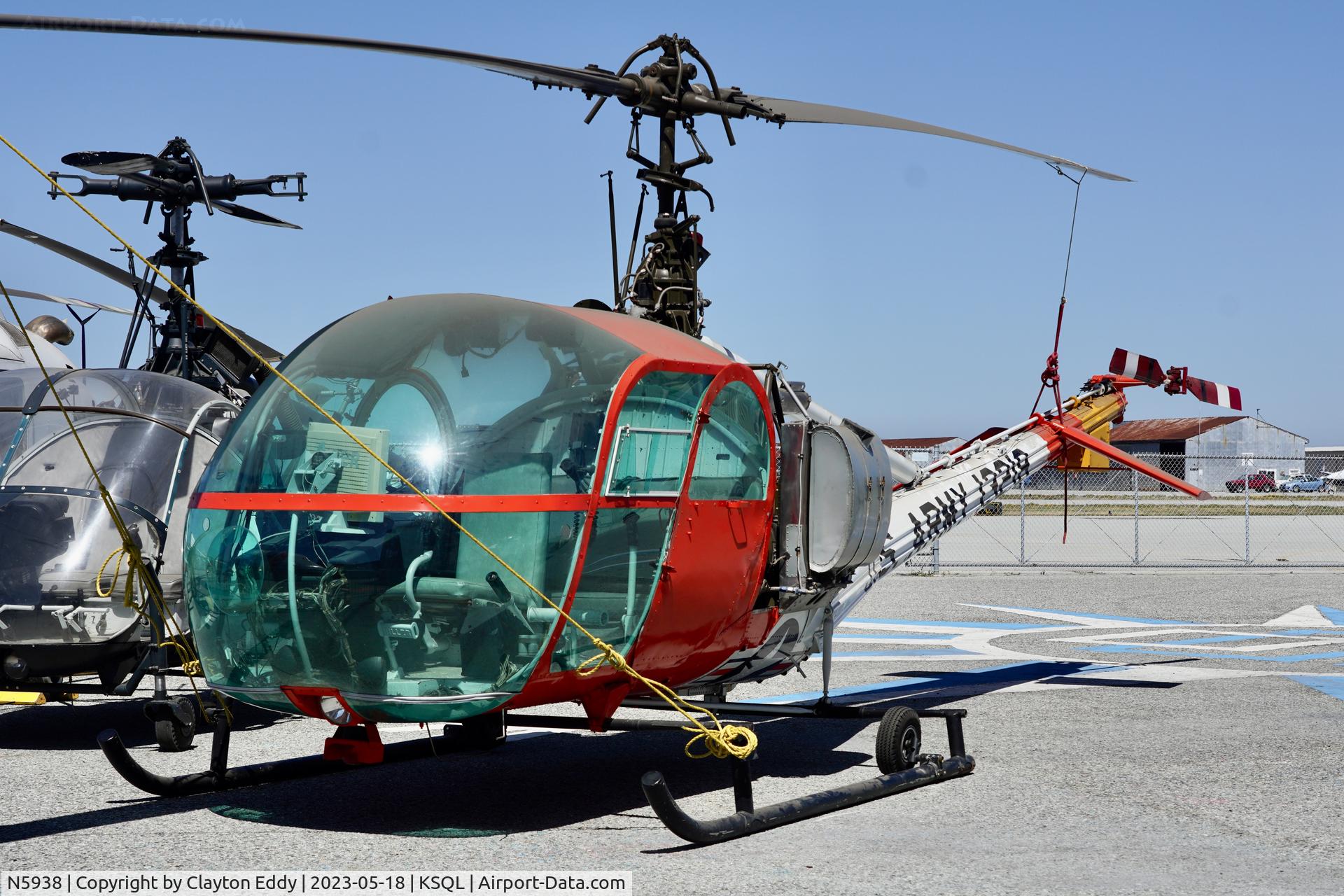N5938, 1961 Hiller OH-23G Raven C/N 2167, San Carlos Airport in California 2023.