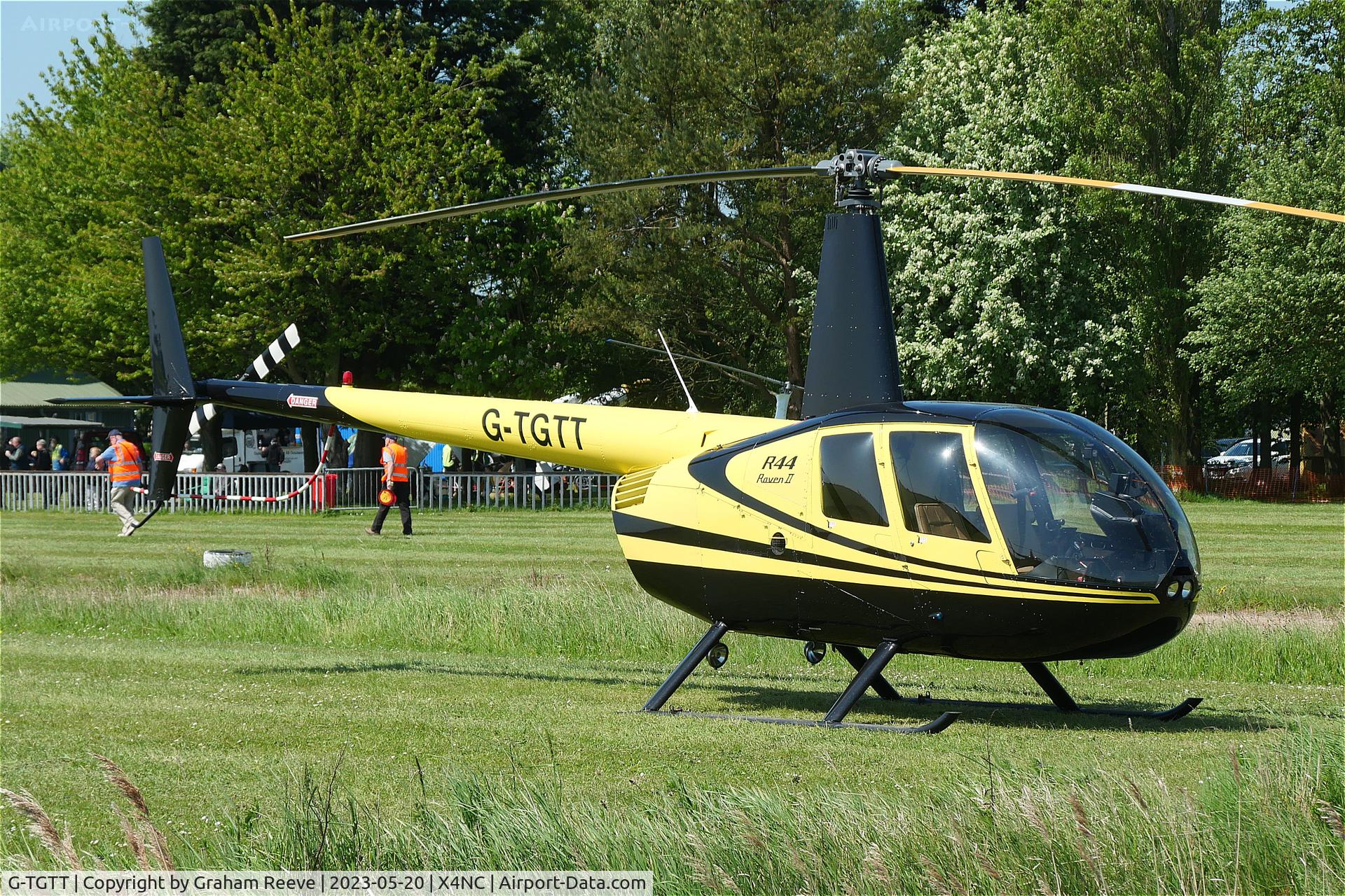 G-TGTT, 2002 Robinson R44 Raven II C/N 10023, Parked at North Coates.
