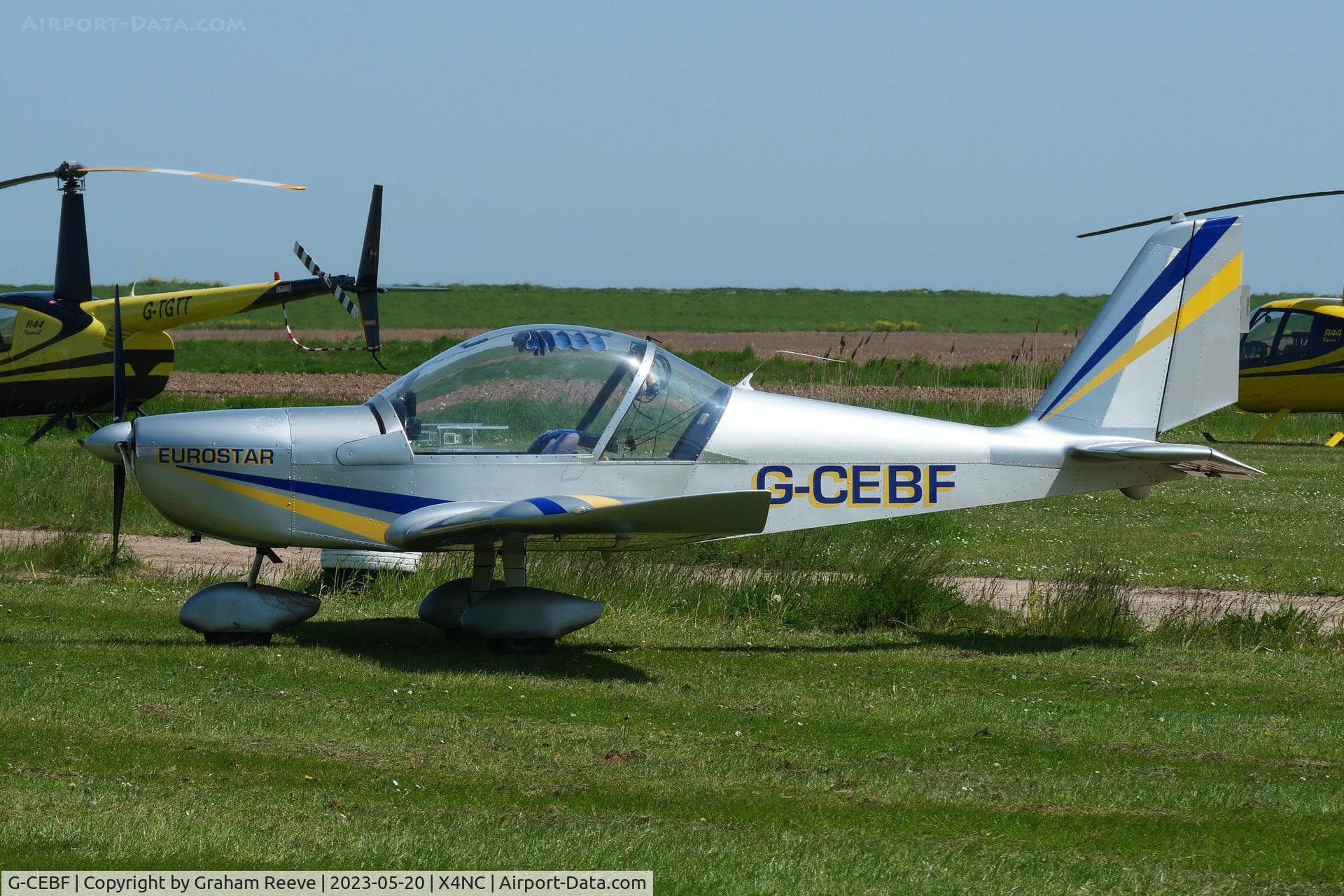 G-CEBF, 2006 Aerotechnik EV-97A Eurostar C/N PFA 315A-14525, Parked at North Coates.