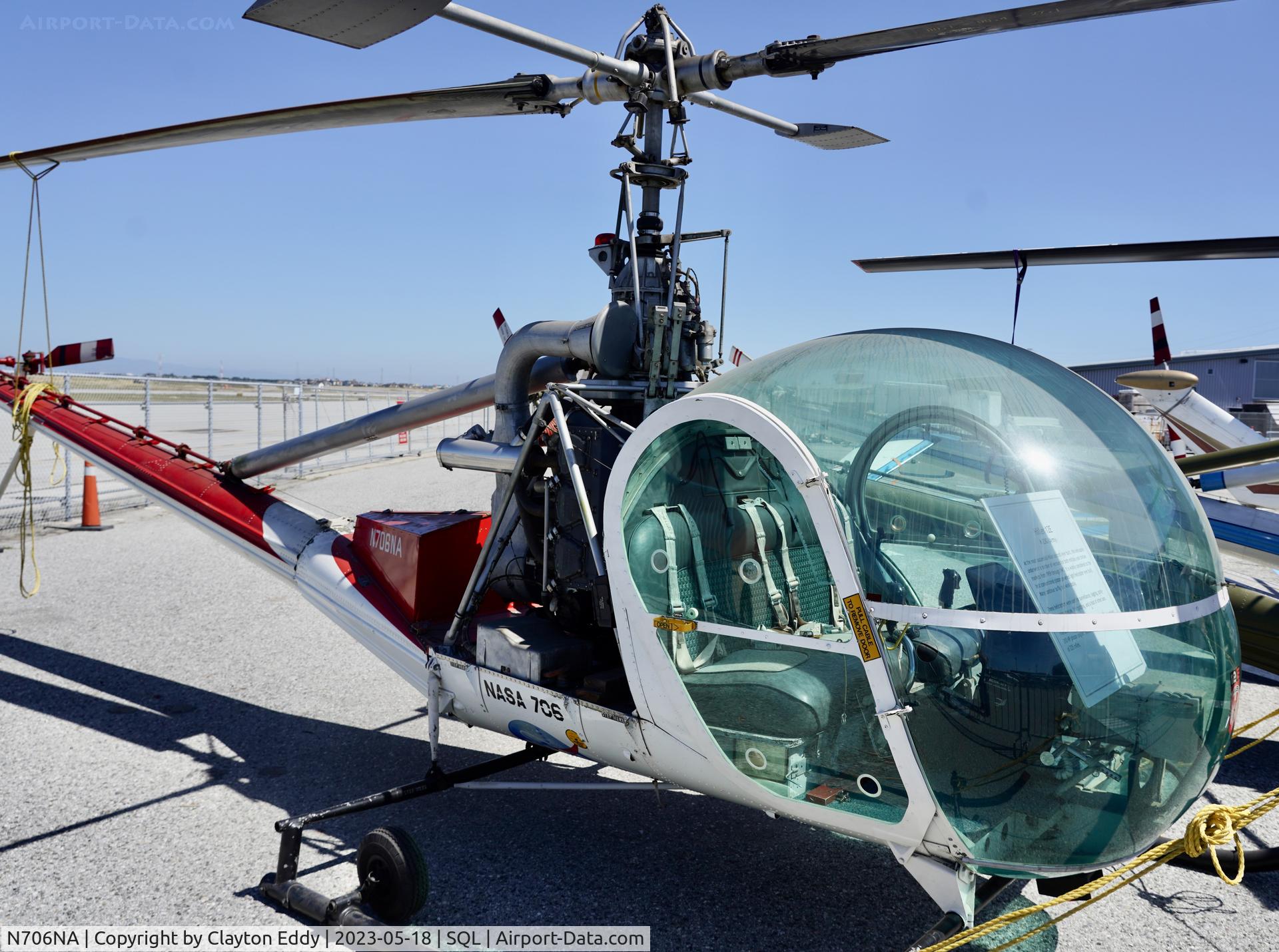 N706NA, Hiller UH-12E C/N 2265, Hiller Aviation Museum San Carlos Airport in California 2023.