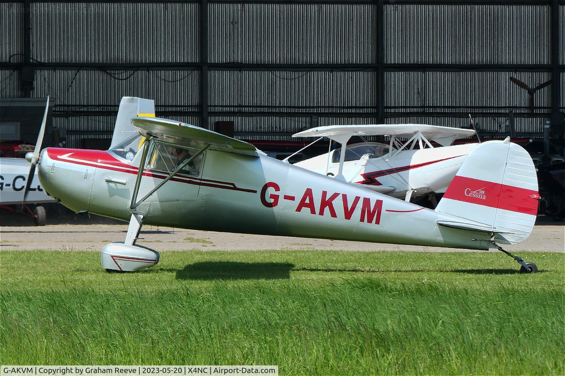 G-AKVM, 1947 Cessna 120 C/N 13431, Departing from North Coates.