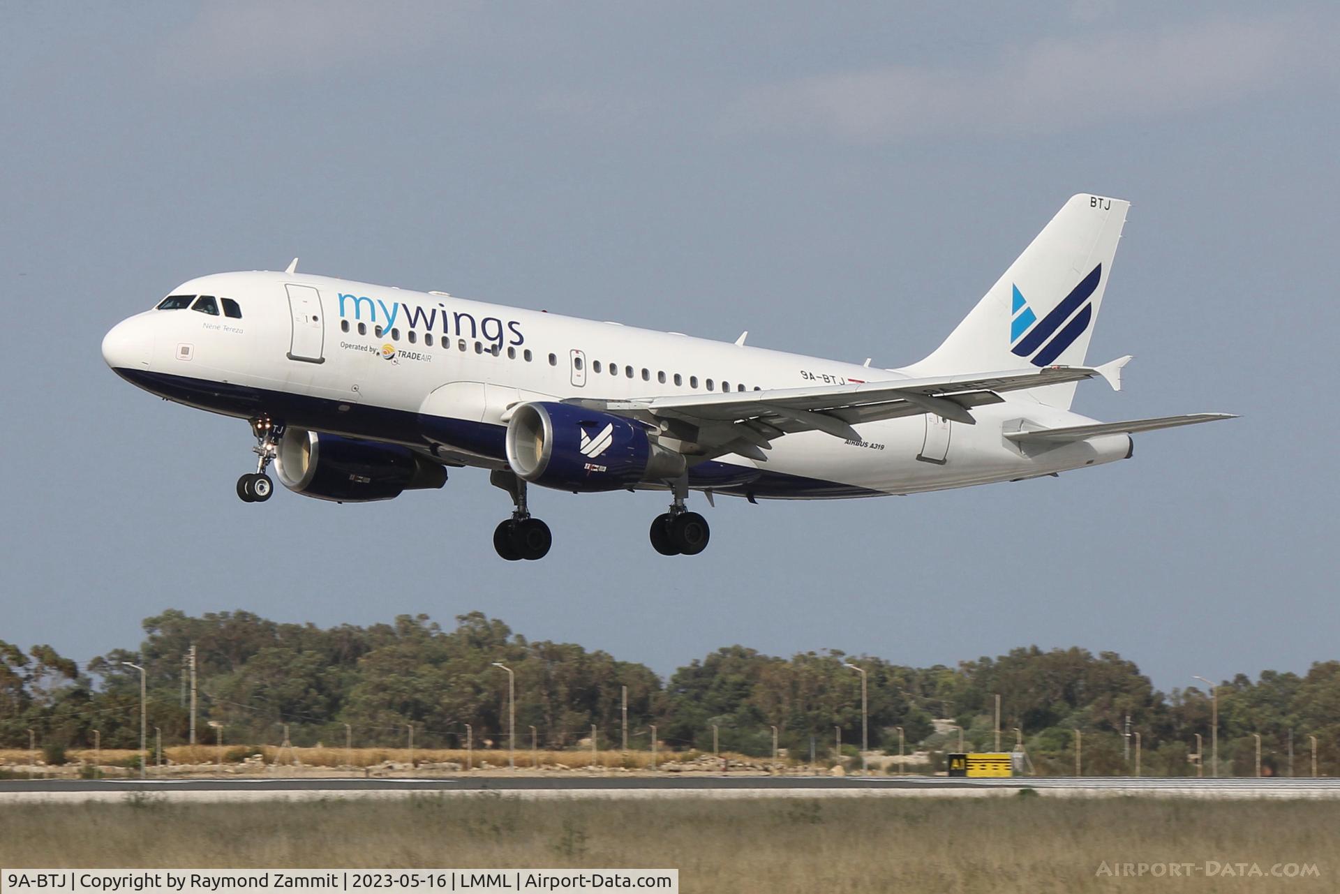 9A-BTJ, 2002 Airbus A319-112 C/N 1808, A319 9A-BTJ MyWings Airlines