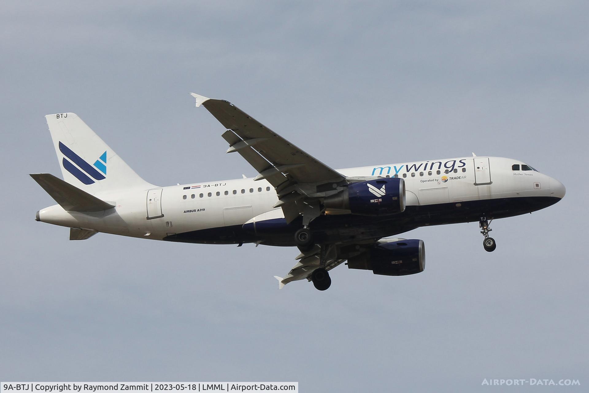 9A-BTJ, 2002 Airbus A319-112 C/N 1808, A319 9A-BTJ MyWings Airlines