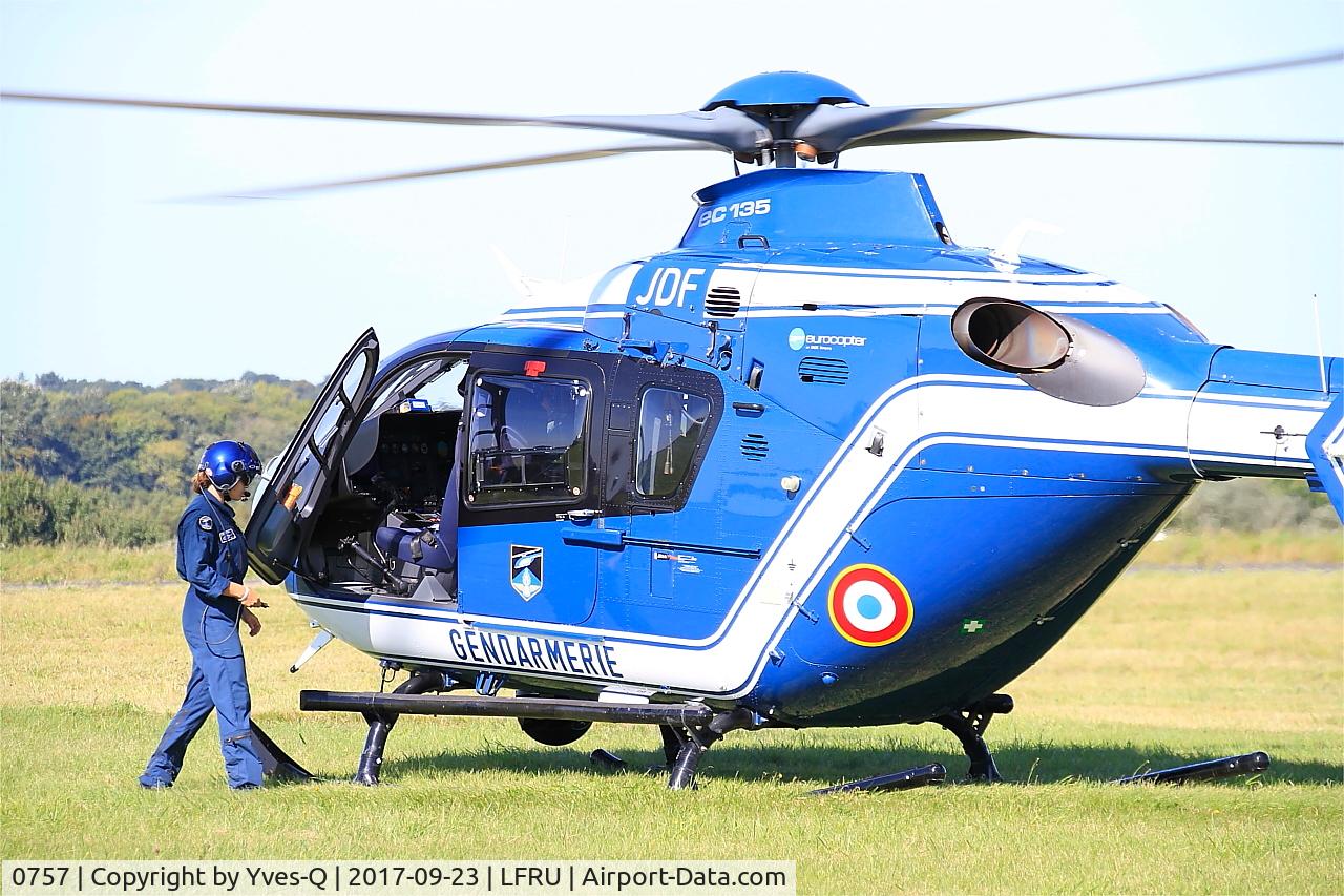 0757, 2009 Eurocopter EC-135T-2 C/N 0757, Eurocopter EC-135T-2, Morlaix-Ploujean airport (LFRU-MXN) air show 2017