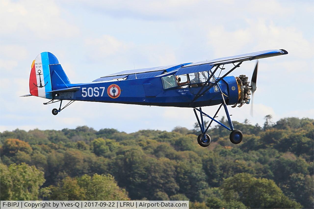 F-BIPJ, Morane-Saulnier MS-505 Criquet C/N 149, Morane-Saulnier MS-505 Criquet, On final rwy 23, Morlaix-Ploujean airport (LFRU-MXN) Air show 2017