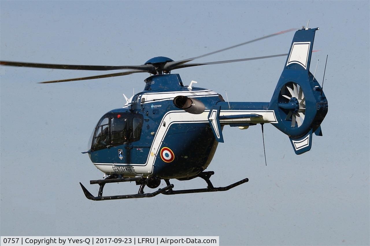 0757, 2009 Eurocopter EC-135T-2 C/N 0757, Eurocopter EC-135T-2, Morlaix-Ploujean airport (LFRU-MXN) air show 2017