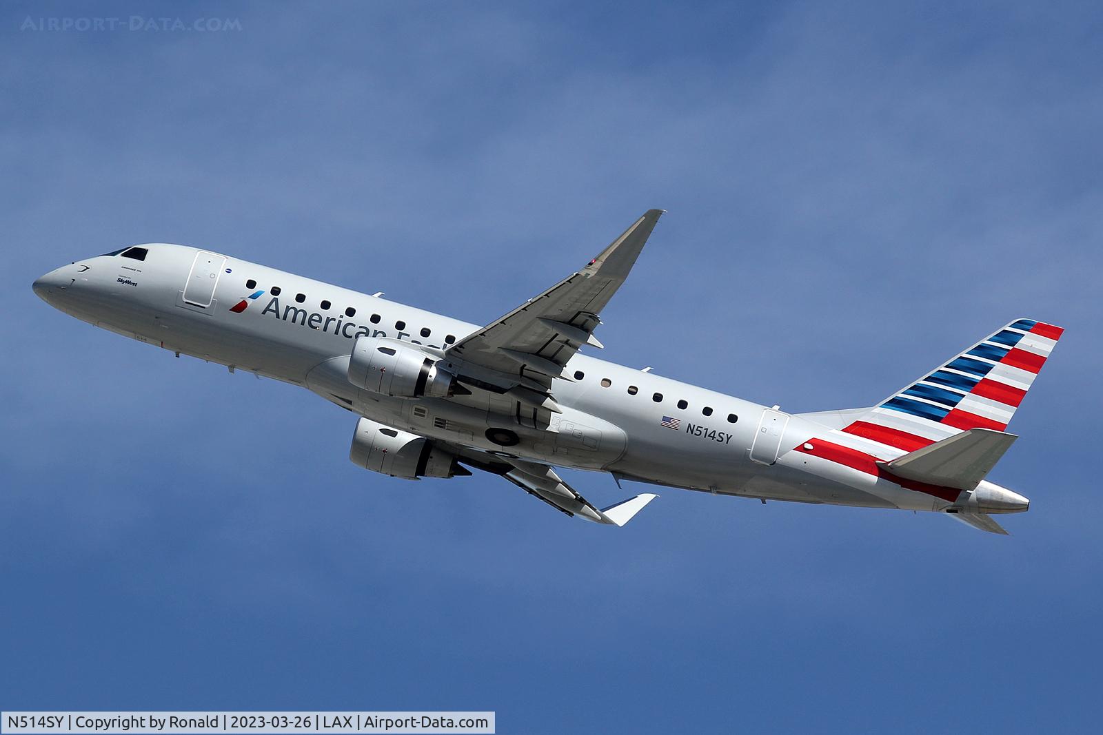 N514SY, 2021 Embraer 175LR (ERJ-170-200LR) C/N 17000895, at lax