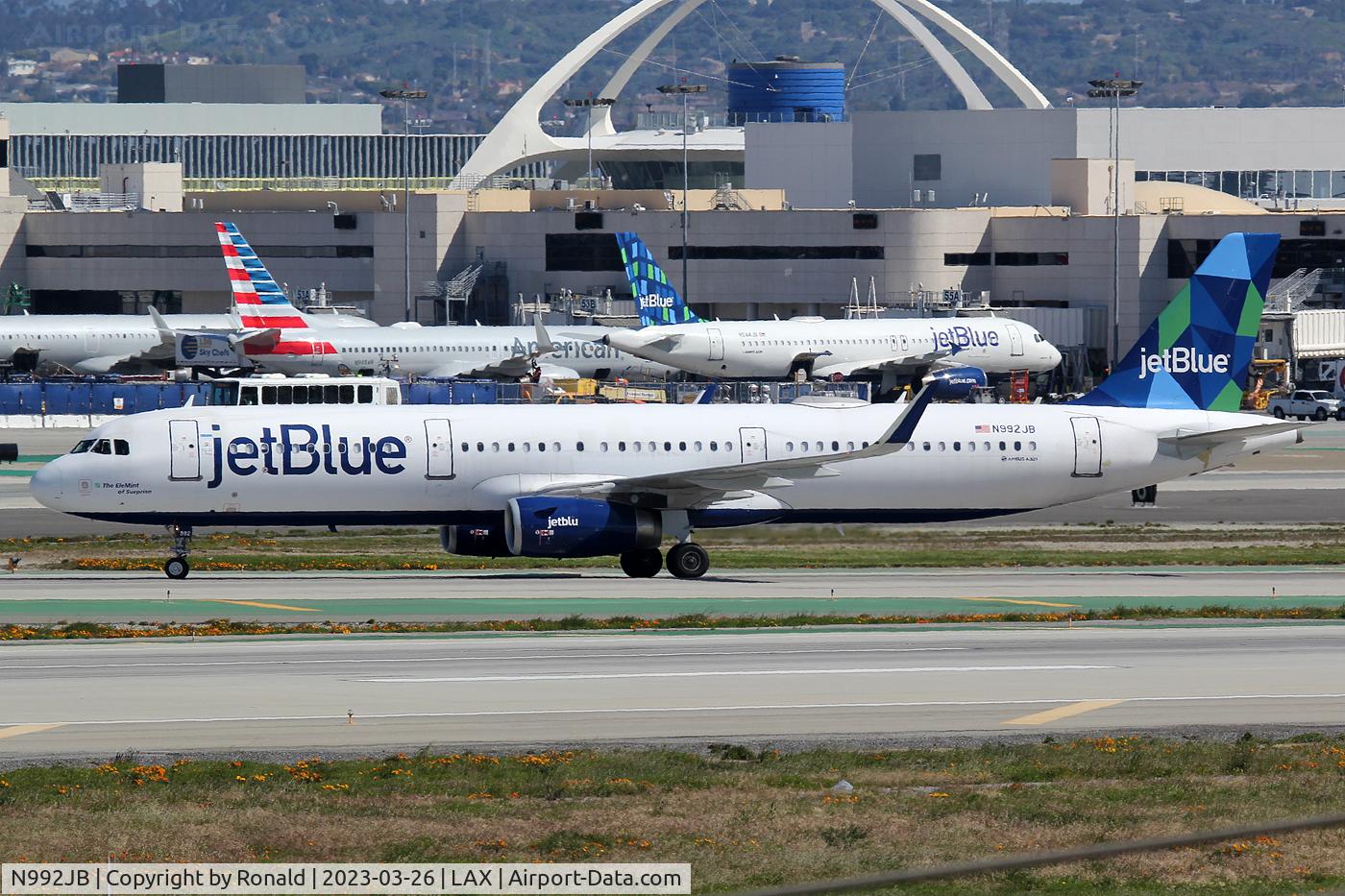 N992JB, 2018 Airbus A321-231 C/N 8178, at lax