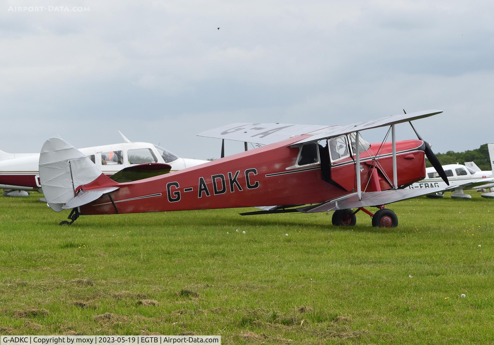 G-ADKC, 1936 De Havilland DH.87B Hornet Moth C/N 8064, De Havilland DH.87B Hornet Moth at Wycombe Air Park. Ex X9445