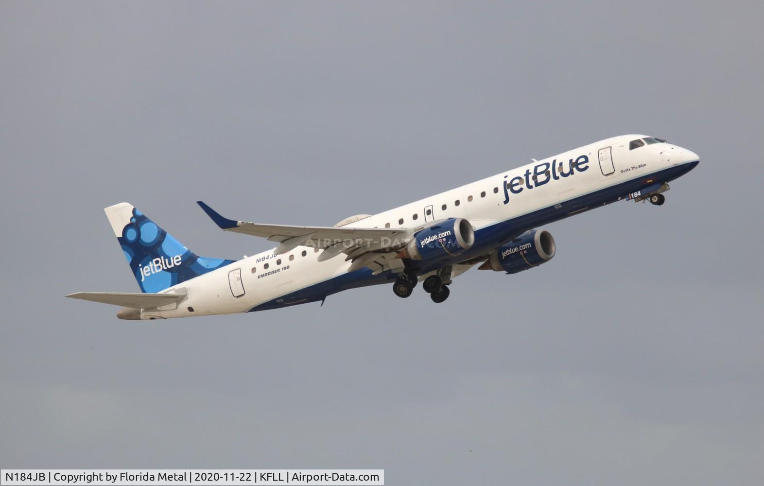 N184JB, 2005 Embraer 190AR (ERJ-190-100IGW) C/N 19000008, JBU E190 zx