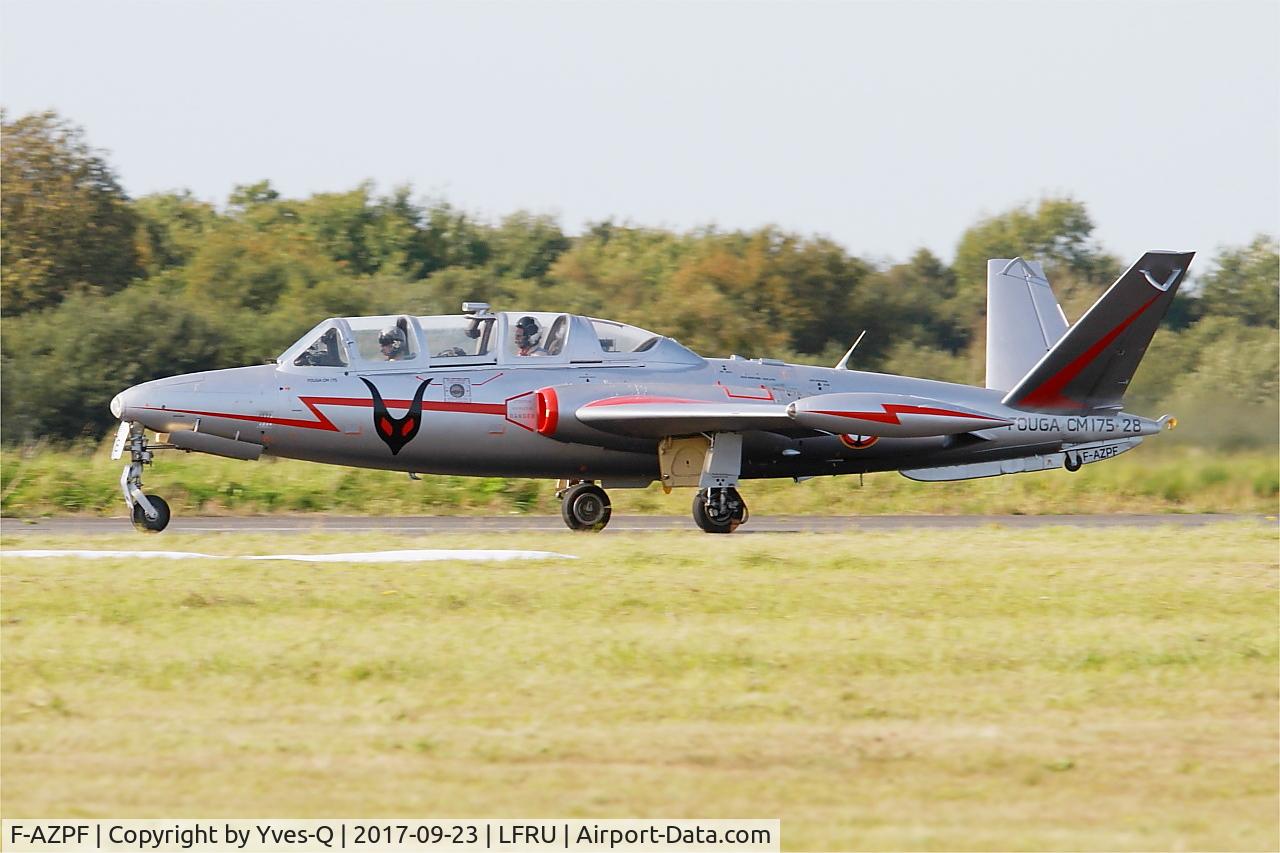 F-AZPF, Fouga CM-175 Zephyr C/N 28, Fouga CM-175 Zephyr, Take off rwy 22, Morlaix-Ploujean airport (LFRU-MXN) Air show 2017