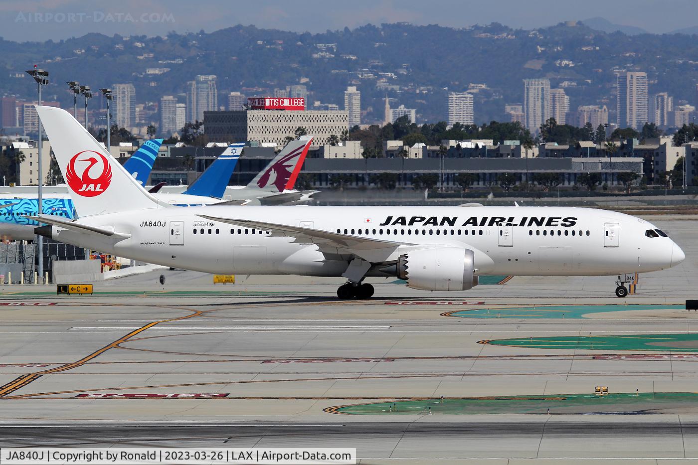 JA840J, 2015 Boeing 787-8 Dreamliner Dreamliner C/N 34856, at lax