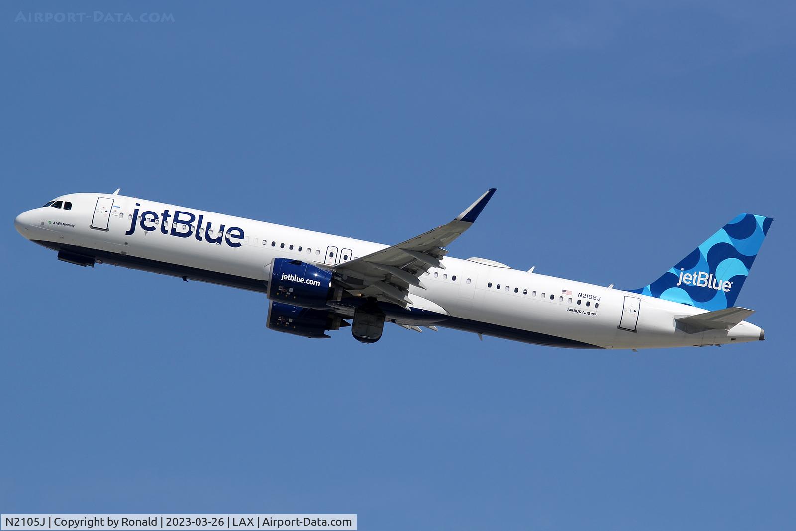 N2105J, 2020 Airbus A321-271NX C/N 10101, at lax