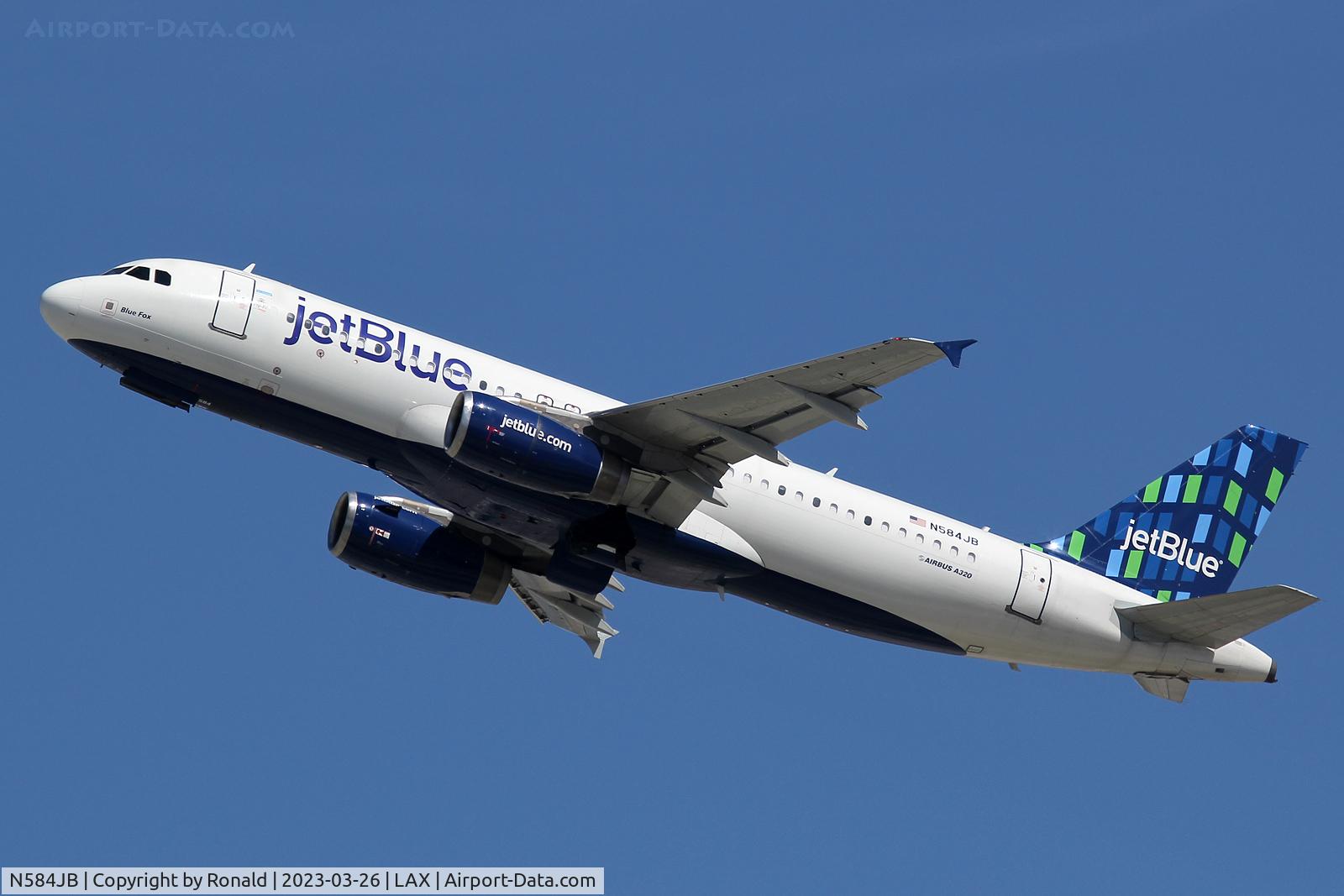 N584JB, 2004 Airbus A320-232 C/N 2149, at lax