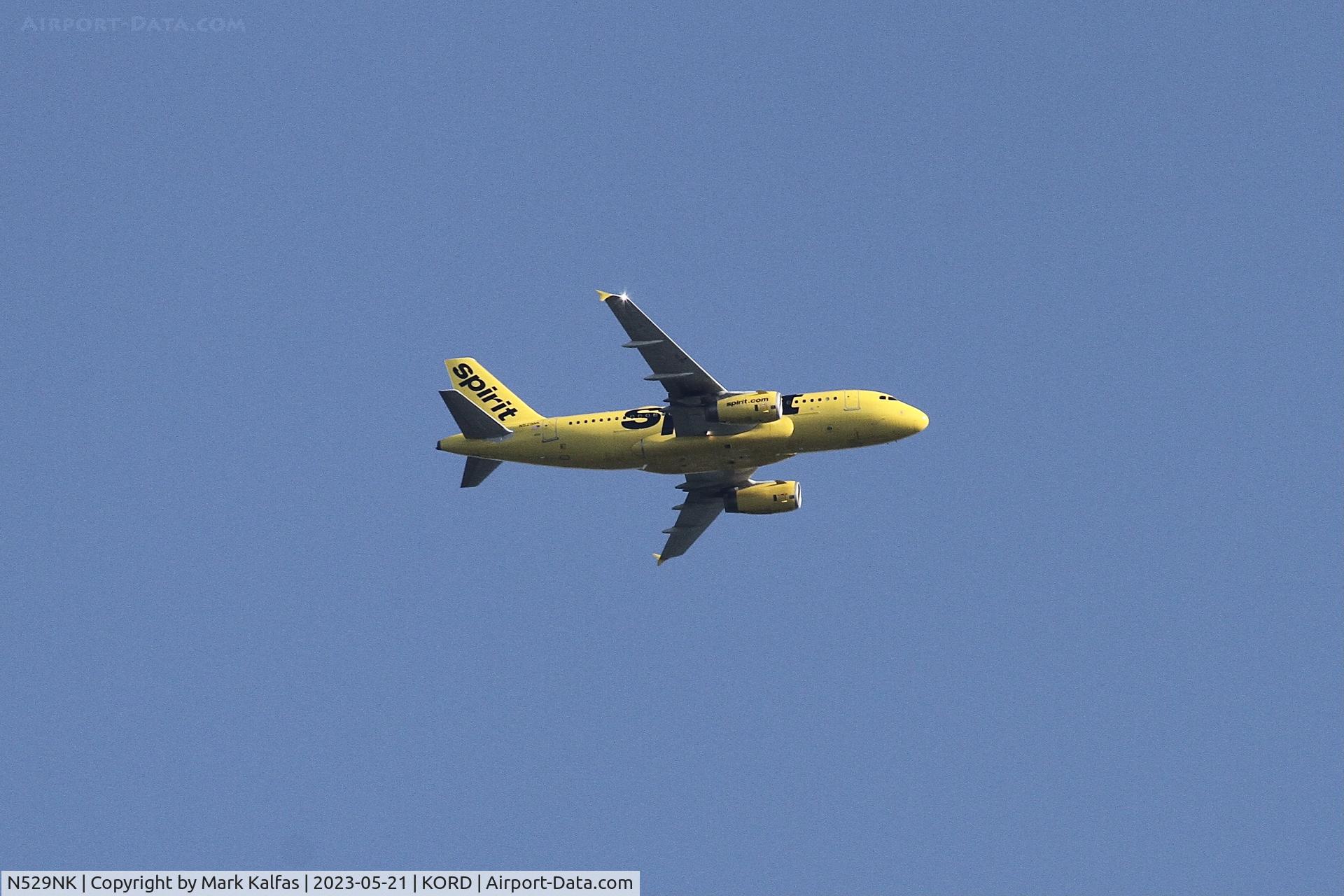 N529NK, 2007 Airbus A319-132 C/N 3007, Spirit Airlines A319 N529NK NKS130 SJU-ORD