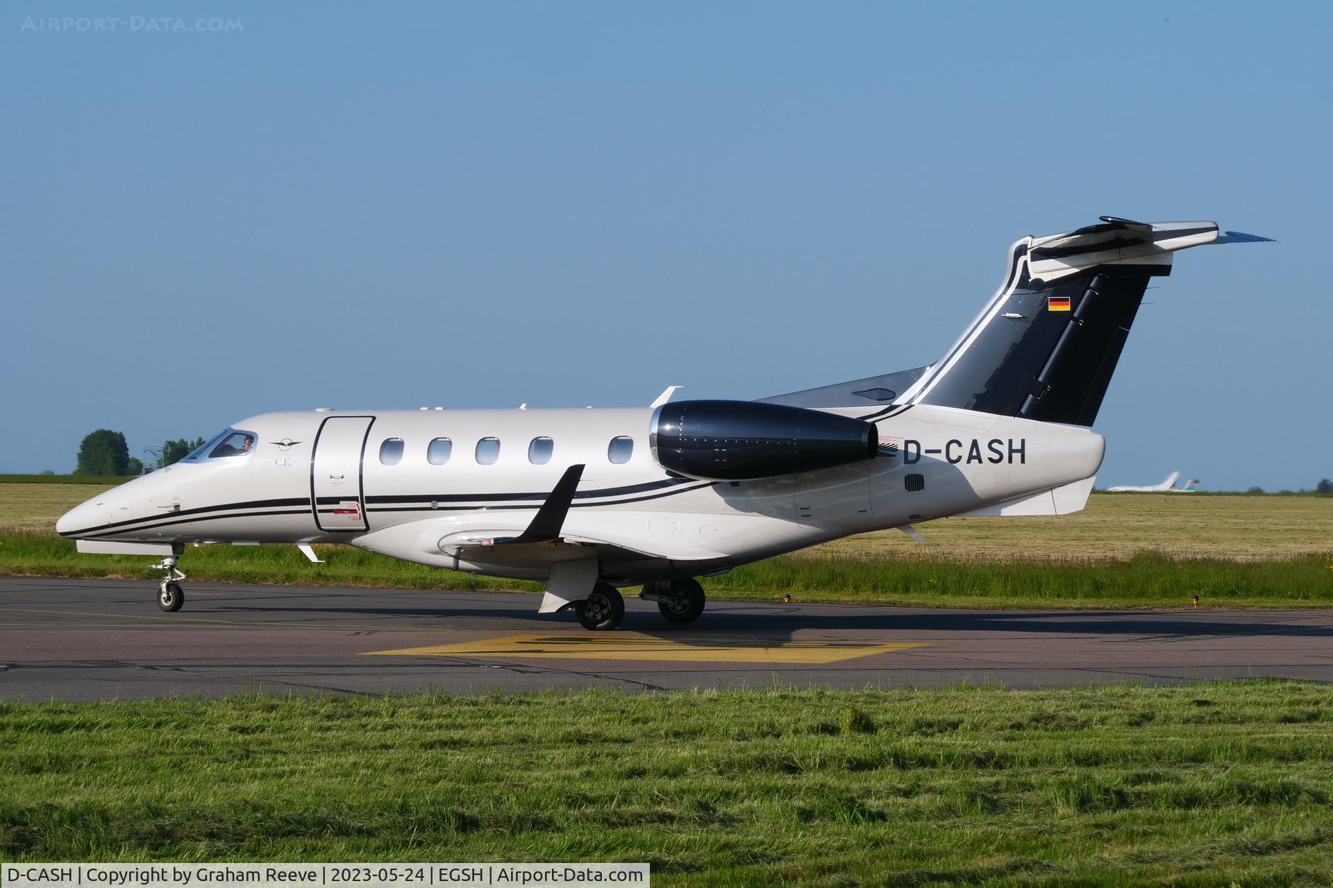 D-CASH, 2017 Embraer EMB-505 Phenom 300 C/N 50500398, Just landed at Norwich.
