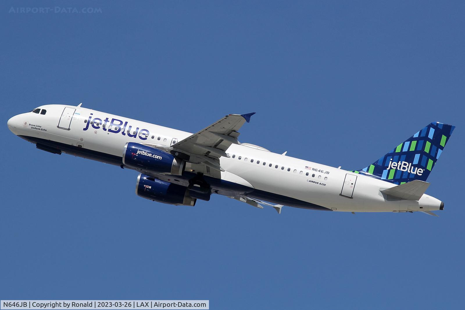 N646JB, 2006 Airbus A320-232 C/N 2945, at lax