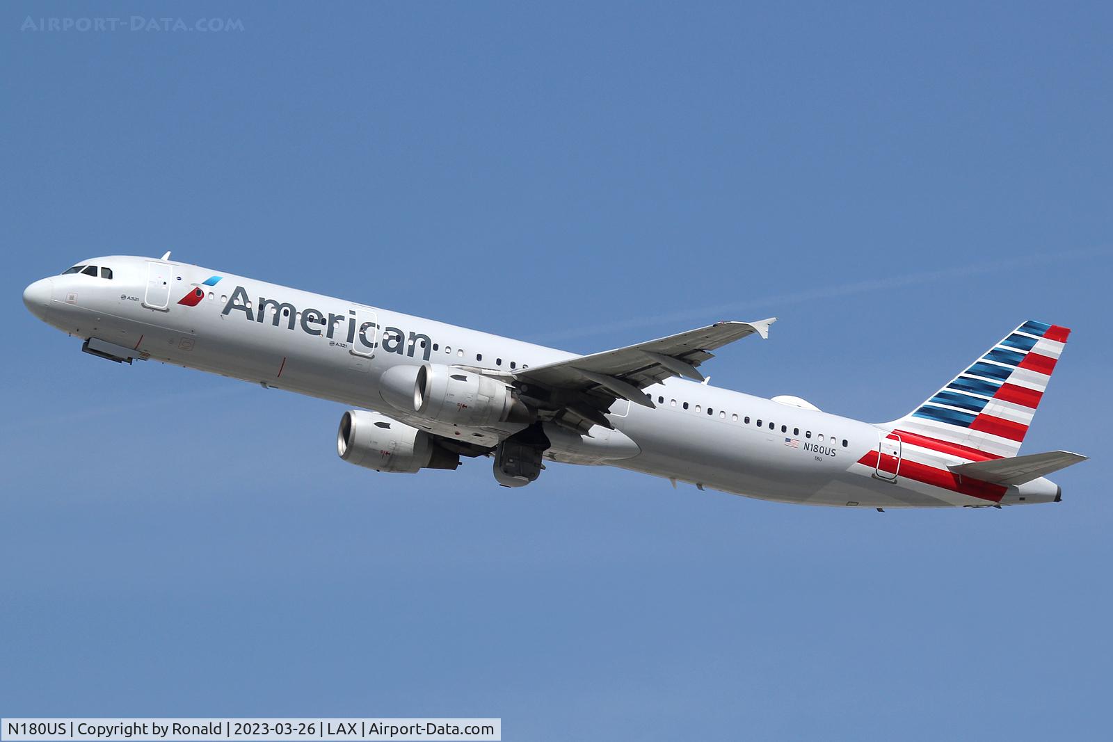 N180US, 2001 Airbus A321-211 C/N 1525, at lax
