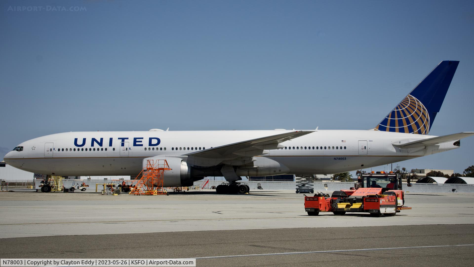 N78003, 1998 Boeing 777-224 C/N 27579, SFO 2023.