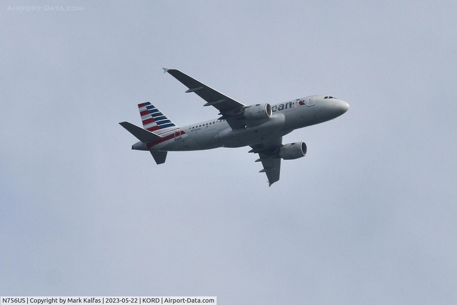 N756US, 2000 Airbus A319-112 C/N 1340, American Airlines A319 N756US AA864 PHL-ORD
