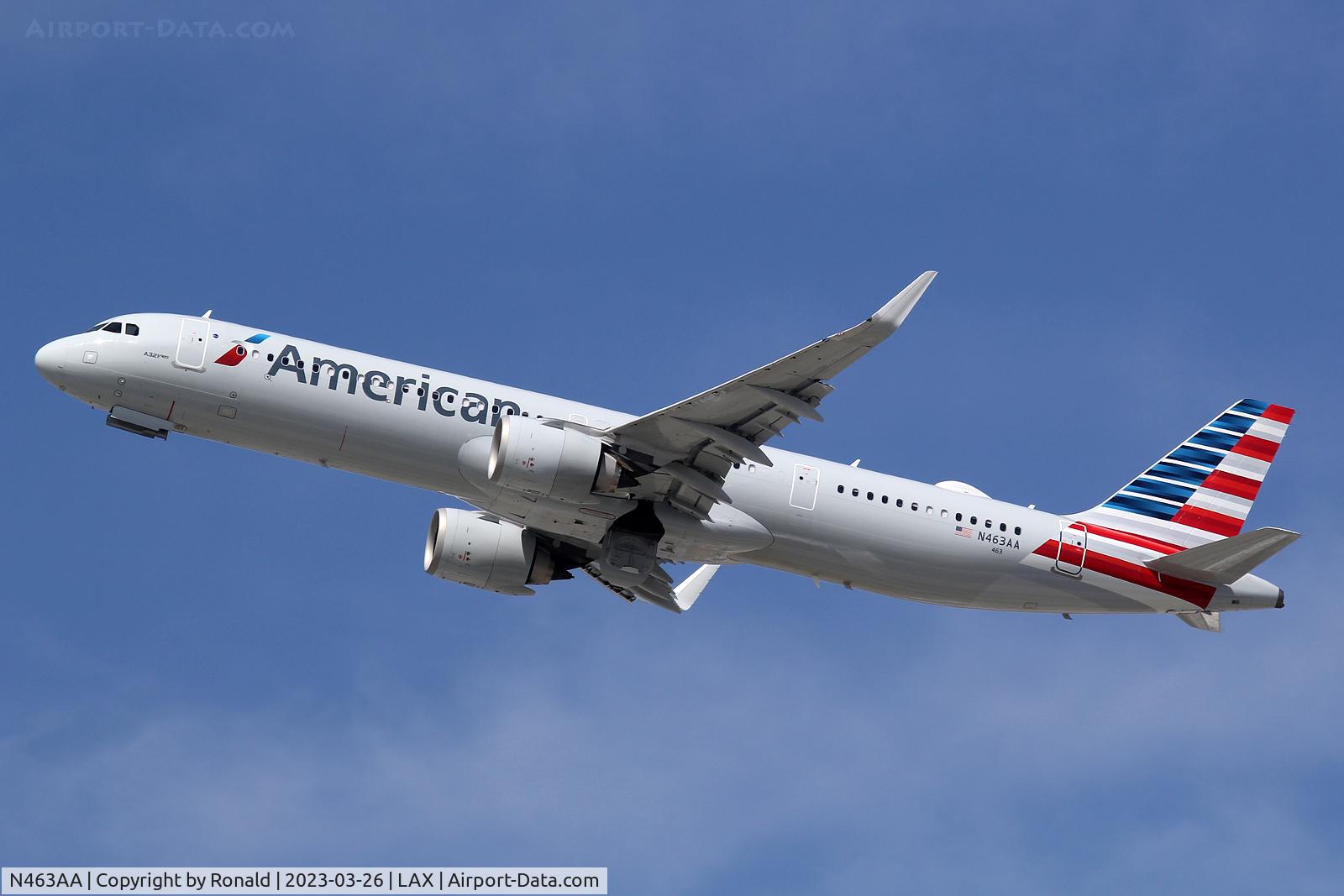 N463AA, 2022 Airbus A321-253NX C/N 11081, at lax
