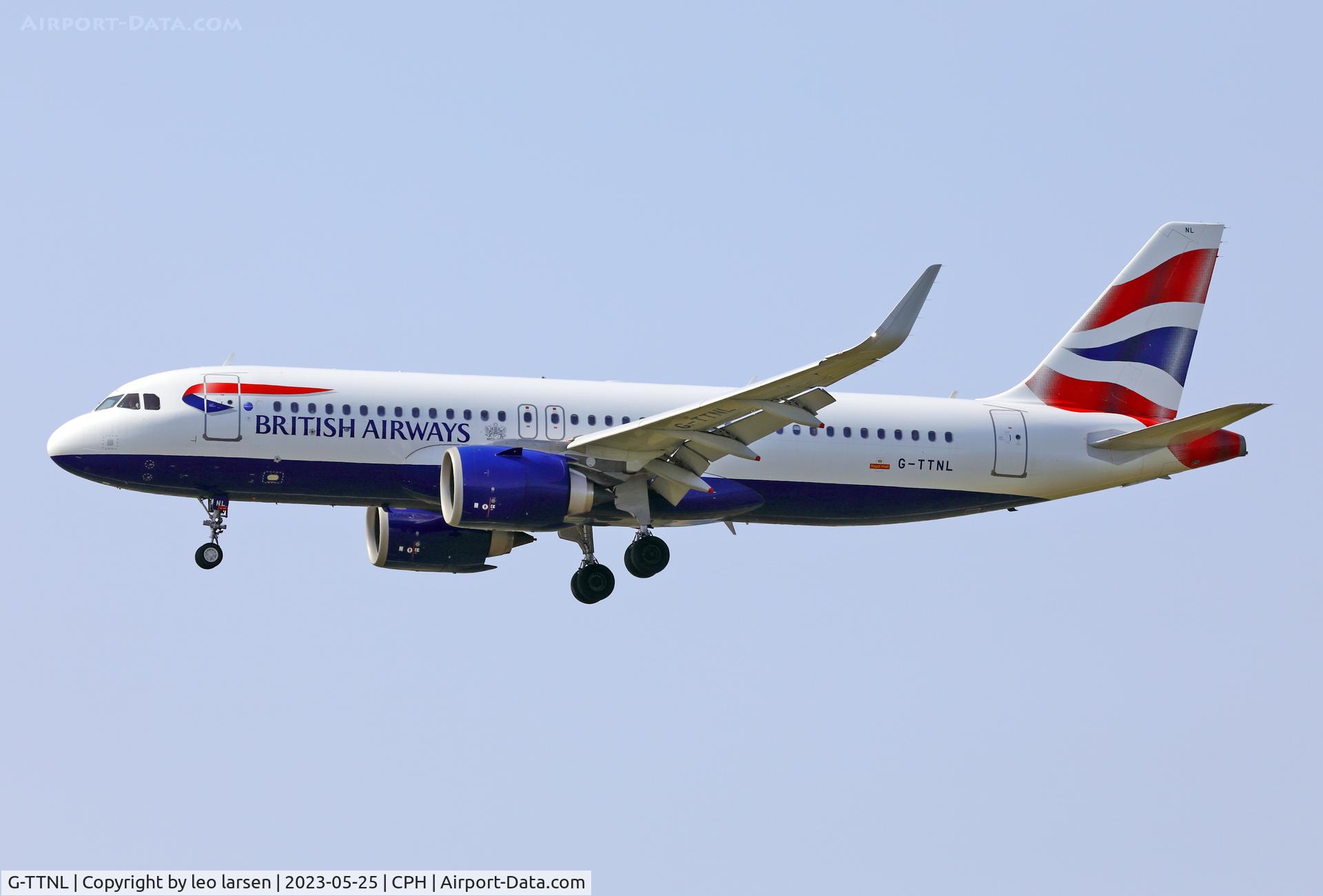 G-TTNL, 2020 Airbus A320-251N C/N 9585, Copenhagen app to R-22L 25.5.2023
