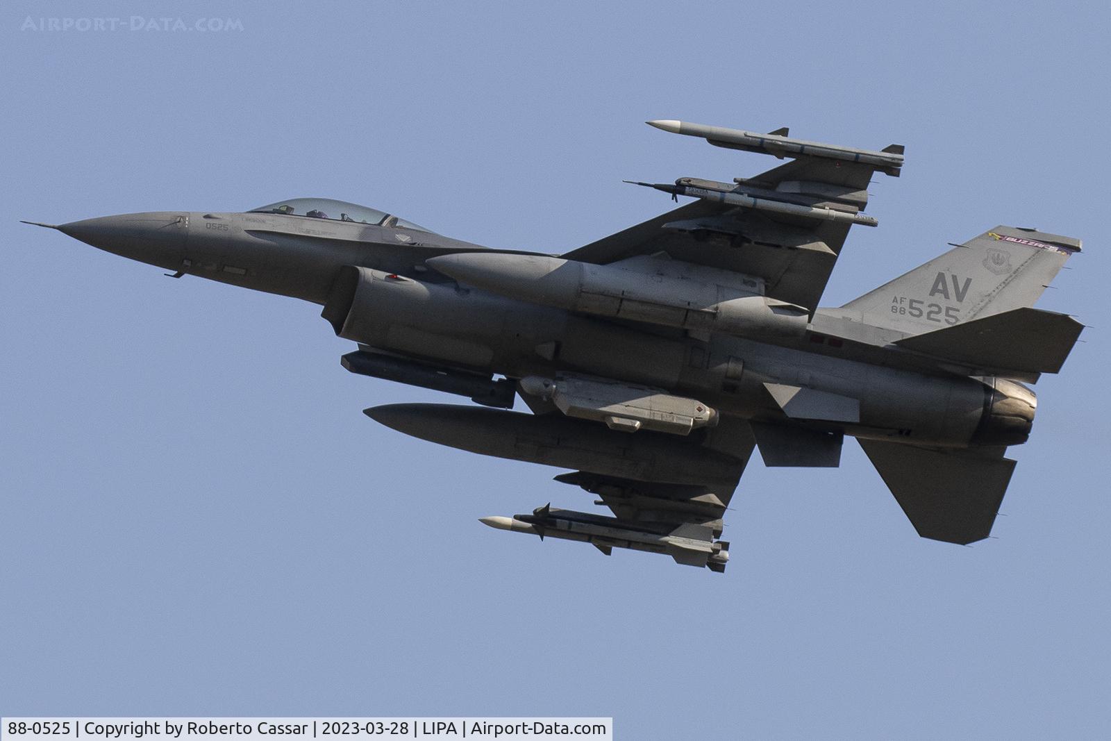 88-0525, 1988 General Dynamics F-16CG Night Falcon C/N 1C-127, Aviano 2023
