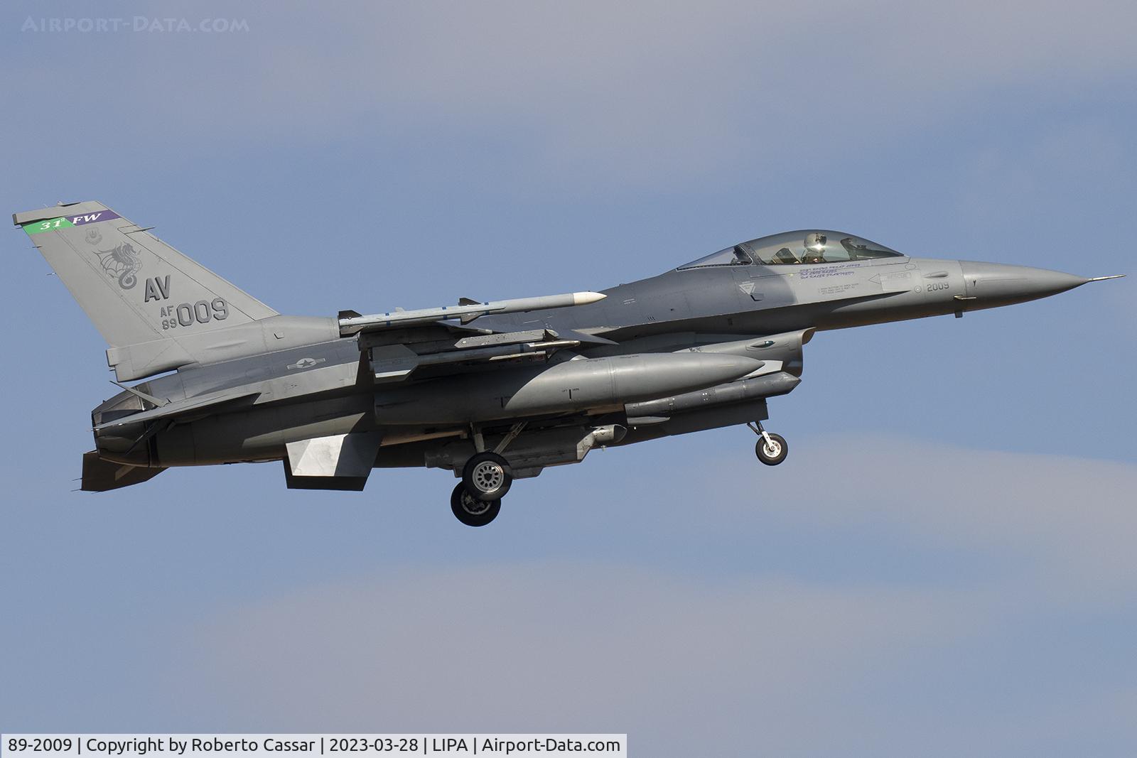 89-2009, 1989 General Dynamics F-16CG Night Falcon C/N 1C-162, Aviano 2023
