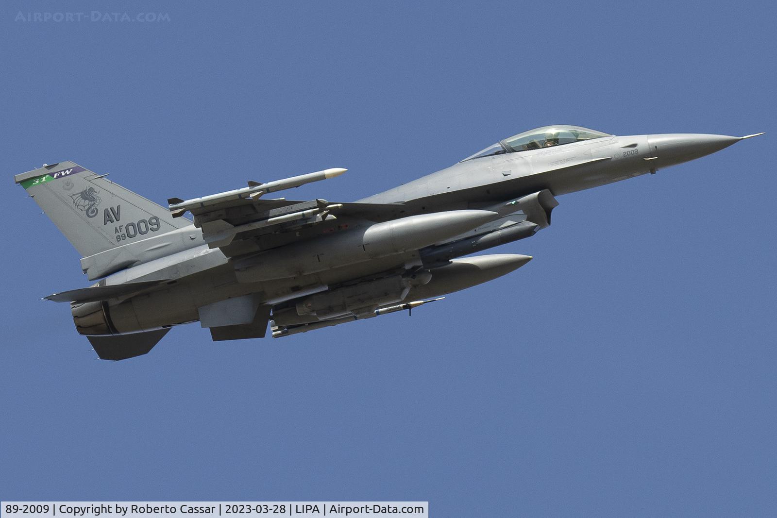 89-2009, 1989 General Dynamics F-16CG Night Falcon C/N 1C-162, Aviano 2023