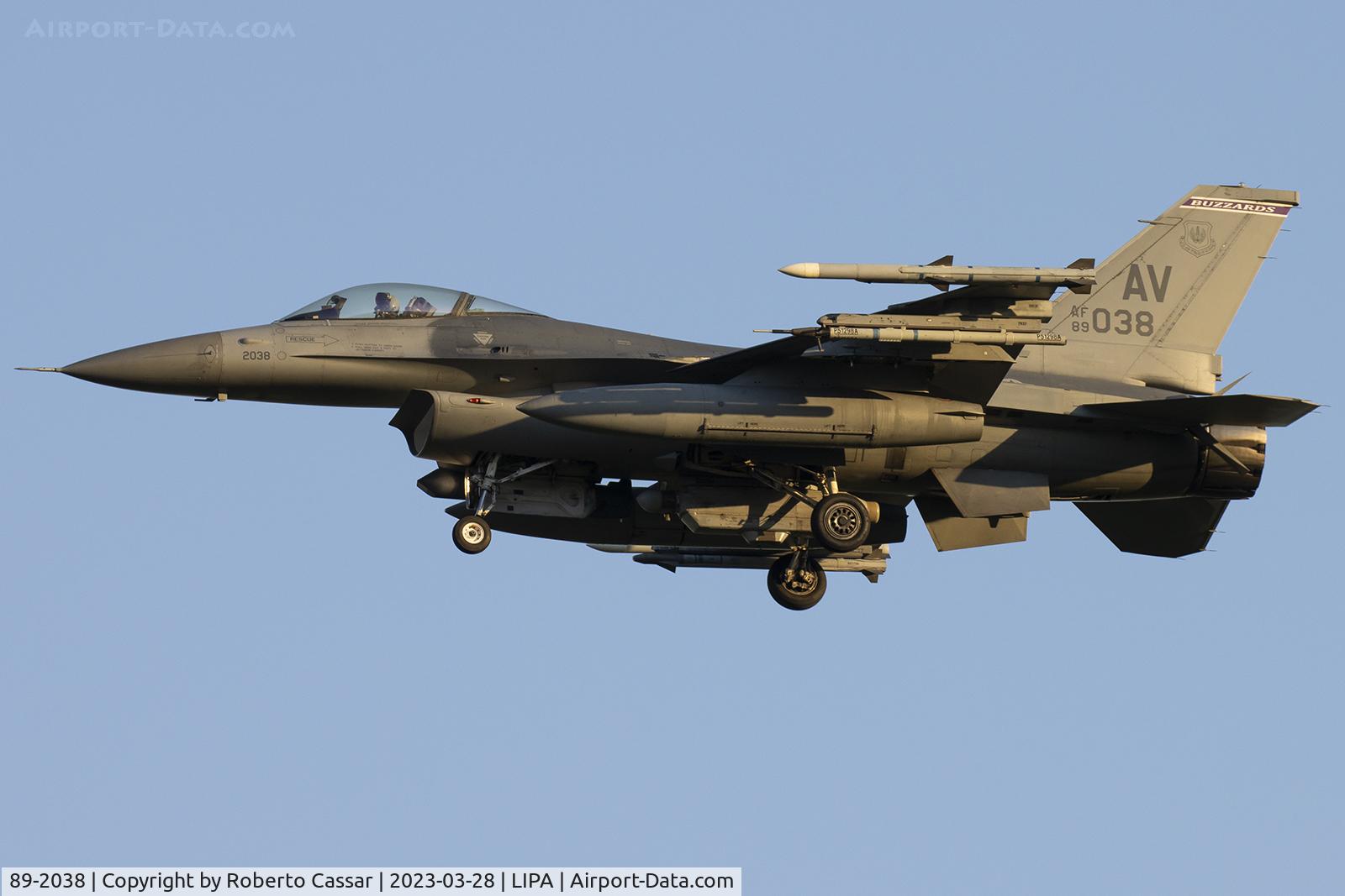 89-2038, 1989 General Dynamics F-16CG Night Falcon C/N 1C-191, Aviano 2023