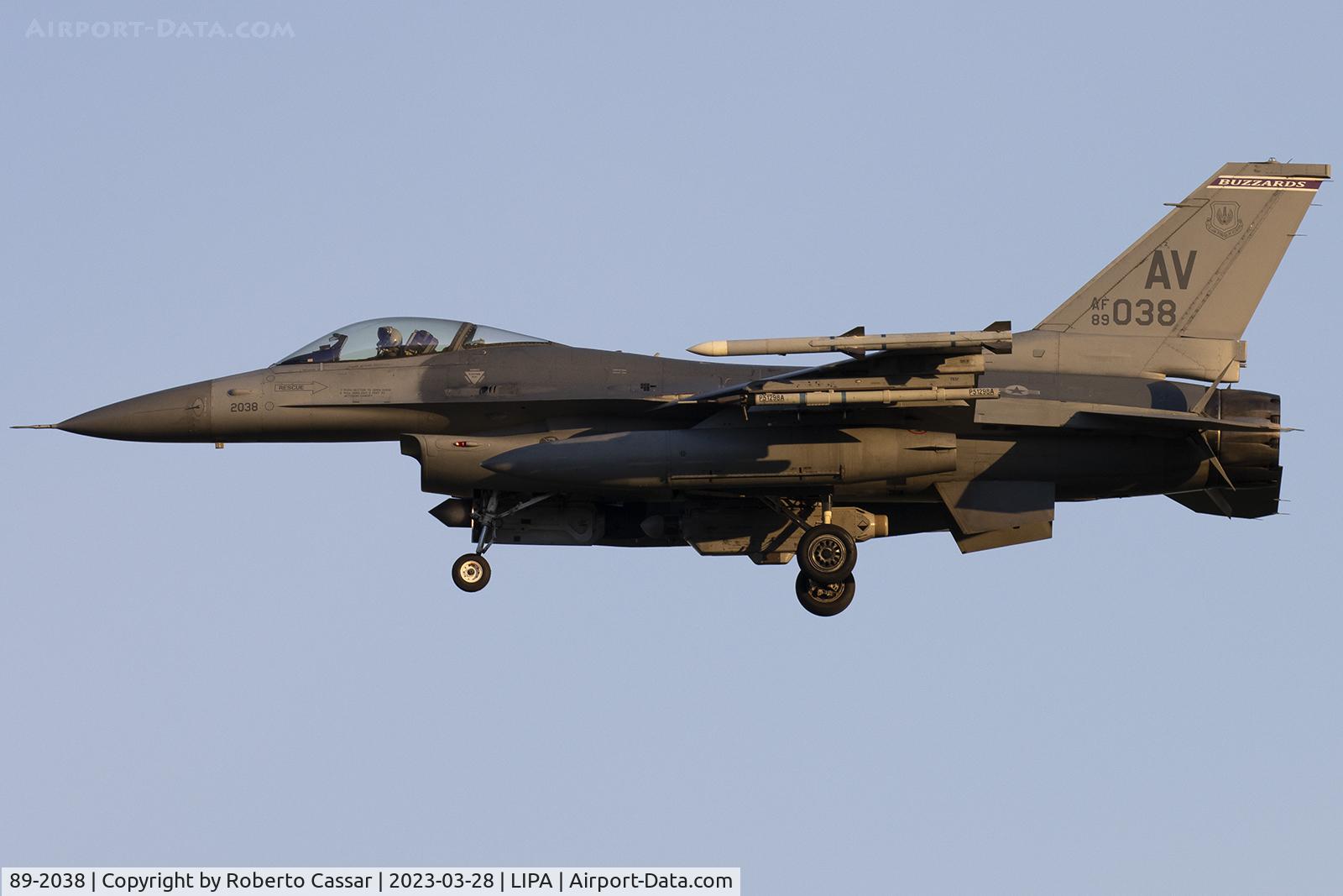 89-2038, 1989 General Dynamics F-16CG Night Falcon C/N 1C-191, Aviano 2023