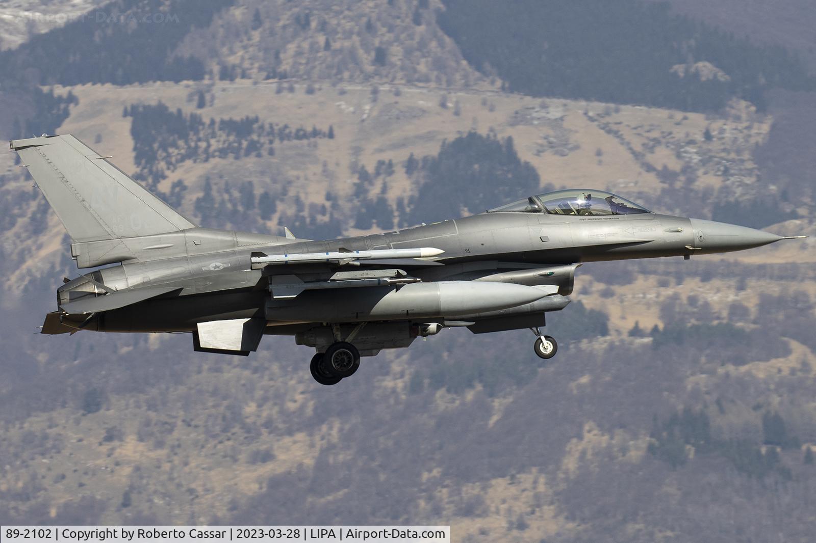 89-2102, 1989 General Dynamics F-16CG Night Falcon C/N 1C-255, Aviano 2023