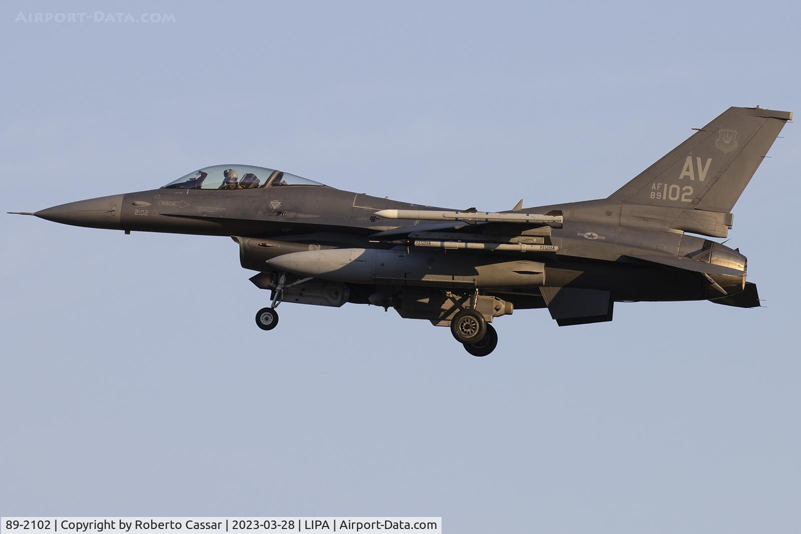 89-2102, 1989 General Dynamics F-16CG Night Falcon C/N 1C-255, Aviano 2023