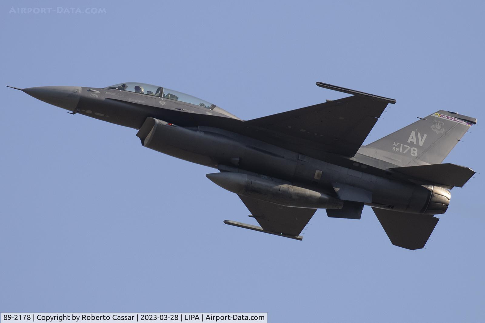 89-2178, 1989 General Dynamics F-16DG Night Falcon C/N 1D-53, Aviano 2023