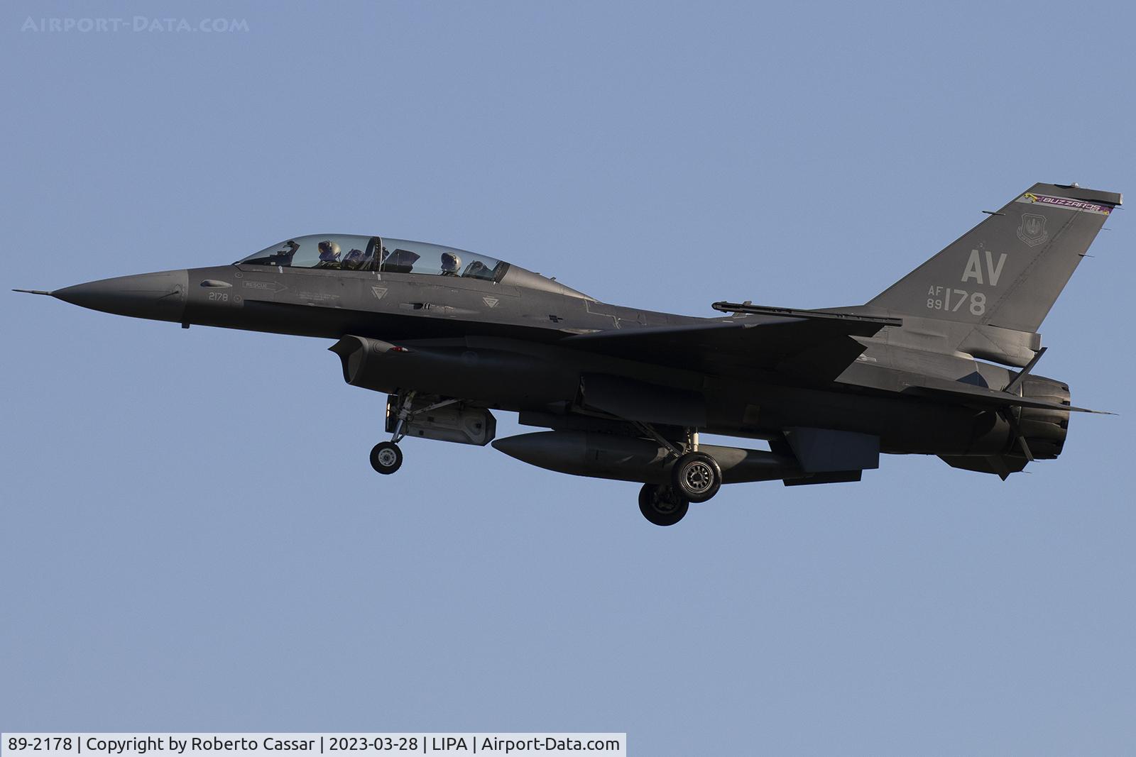 89-2178, 1989 General Dynamics F-16DG Night Falcon C/N 1D-53, Aviano 2023