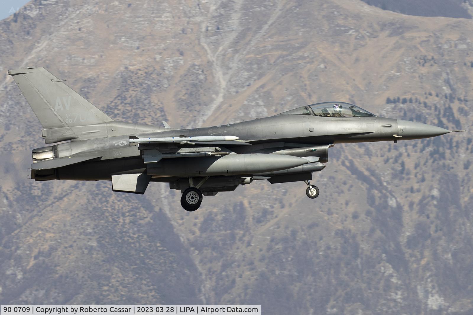 90-0709, 1990 General Dynamics F-16CG Night Falcon C/N 1C-317, Aviano 2023